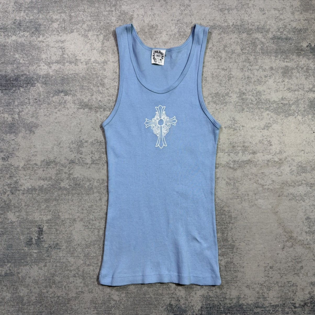 Chrome Hearts Y2K Hairy Cross Baby Blue Tanktop Size L / US 10 / IT 46 - 1 Thumbnail
