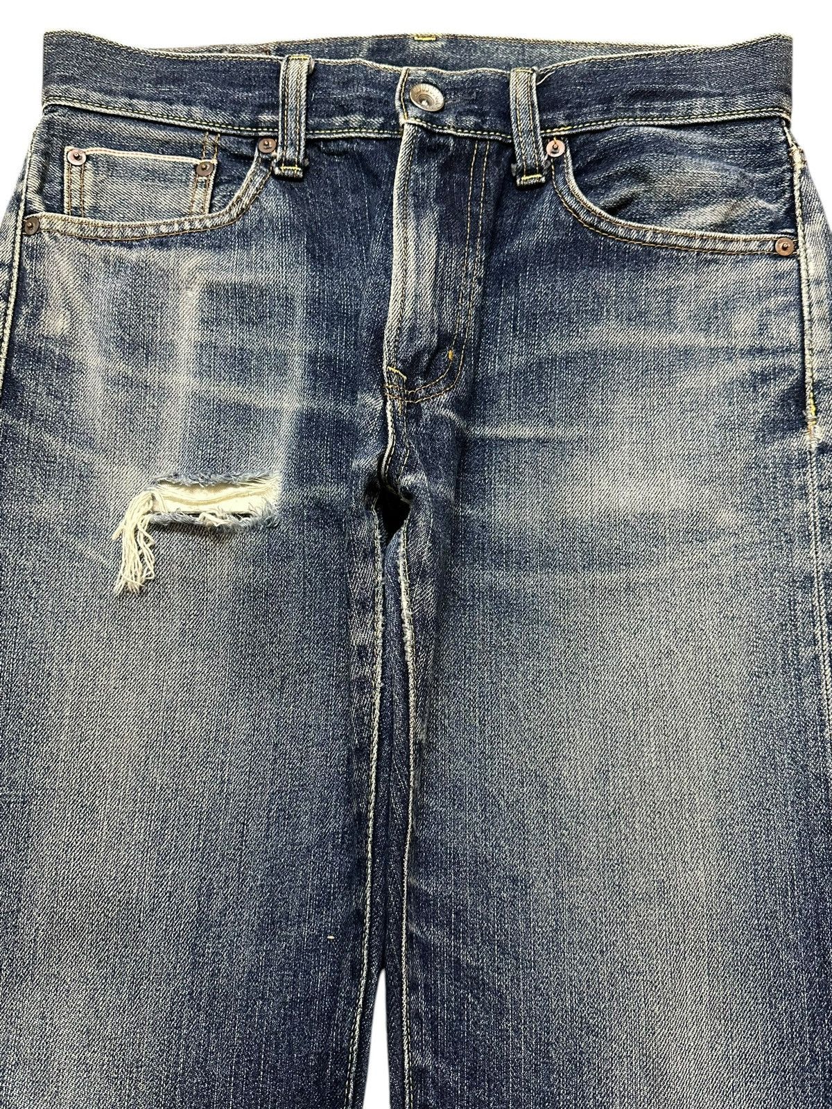 Uniqlo Vintage Japanese Uniqlo S002 Selvedge Blue Wash Loose Jeans Size US 31 - 3 Thumbnail