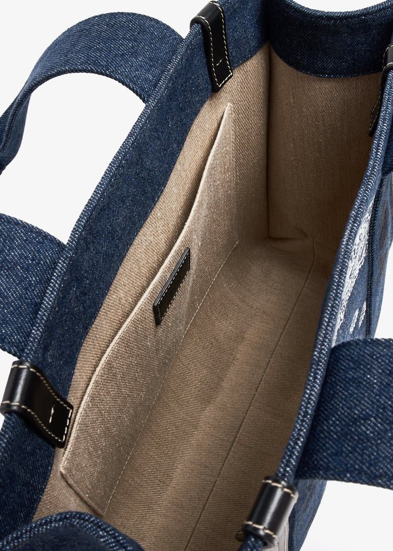 Chloe oc11z0525 Size: OS / Woody Medium Tote Bag in Blue/Black Size ONE SIZE - 4 Thumbnail