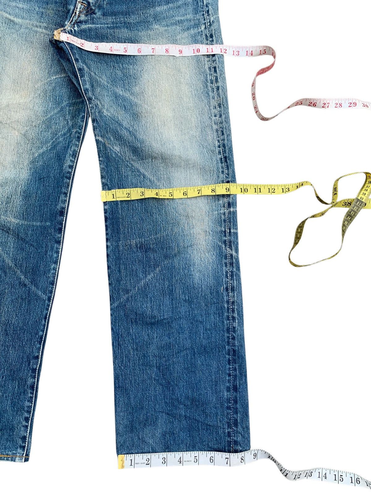 Kapital VINTAGE 45RPM SELVEDGE BUTTON FLY JAPANESE DISTRESSED DENIM Size US 31 - 16 Thumbnail