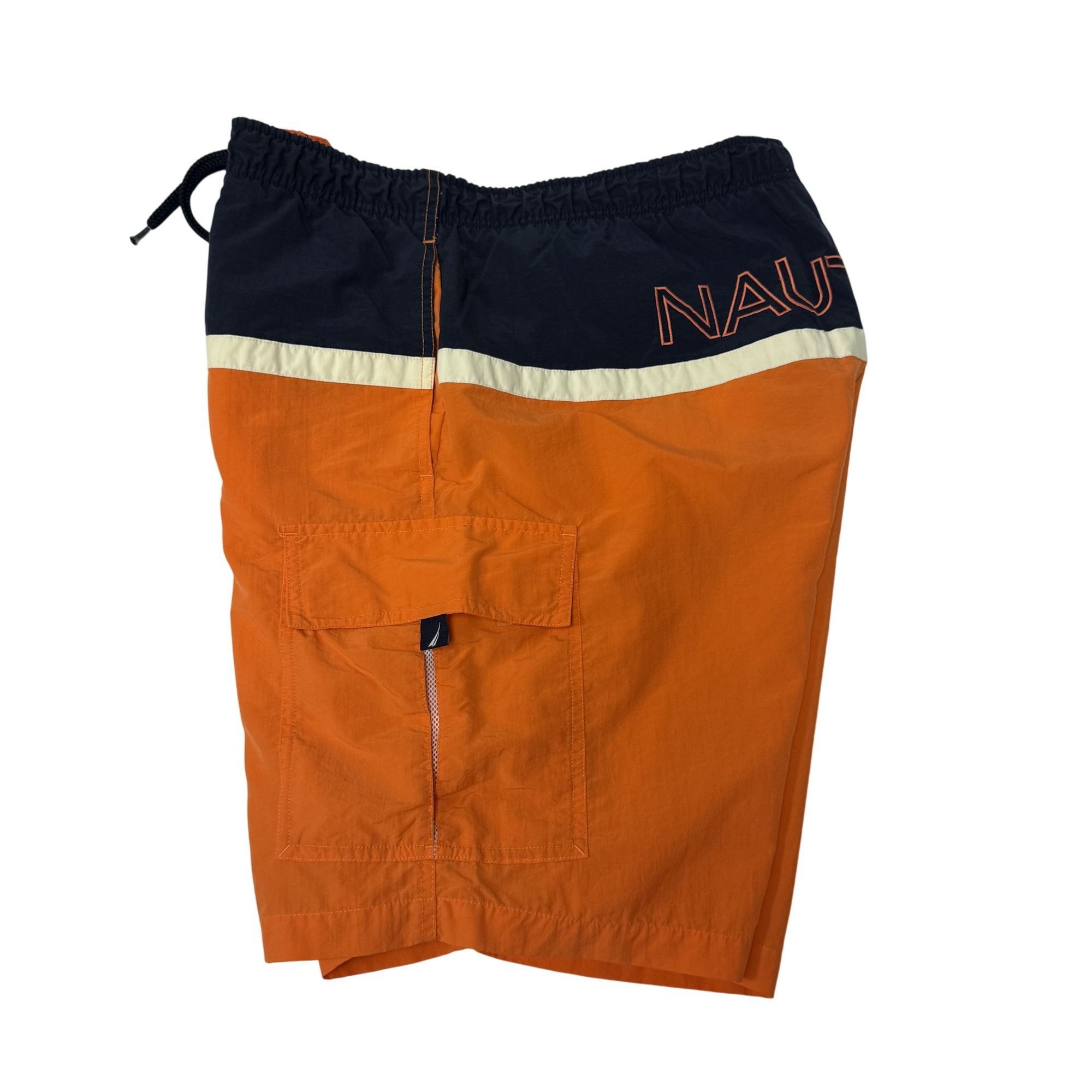 Nautica Vtg Nautica Swim Trunks Orange Blue COLOR BLOCK Shorts Size US 36 / EU 52 - 4 Thumbnail