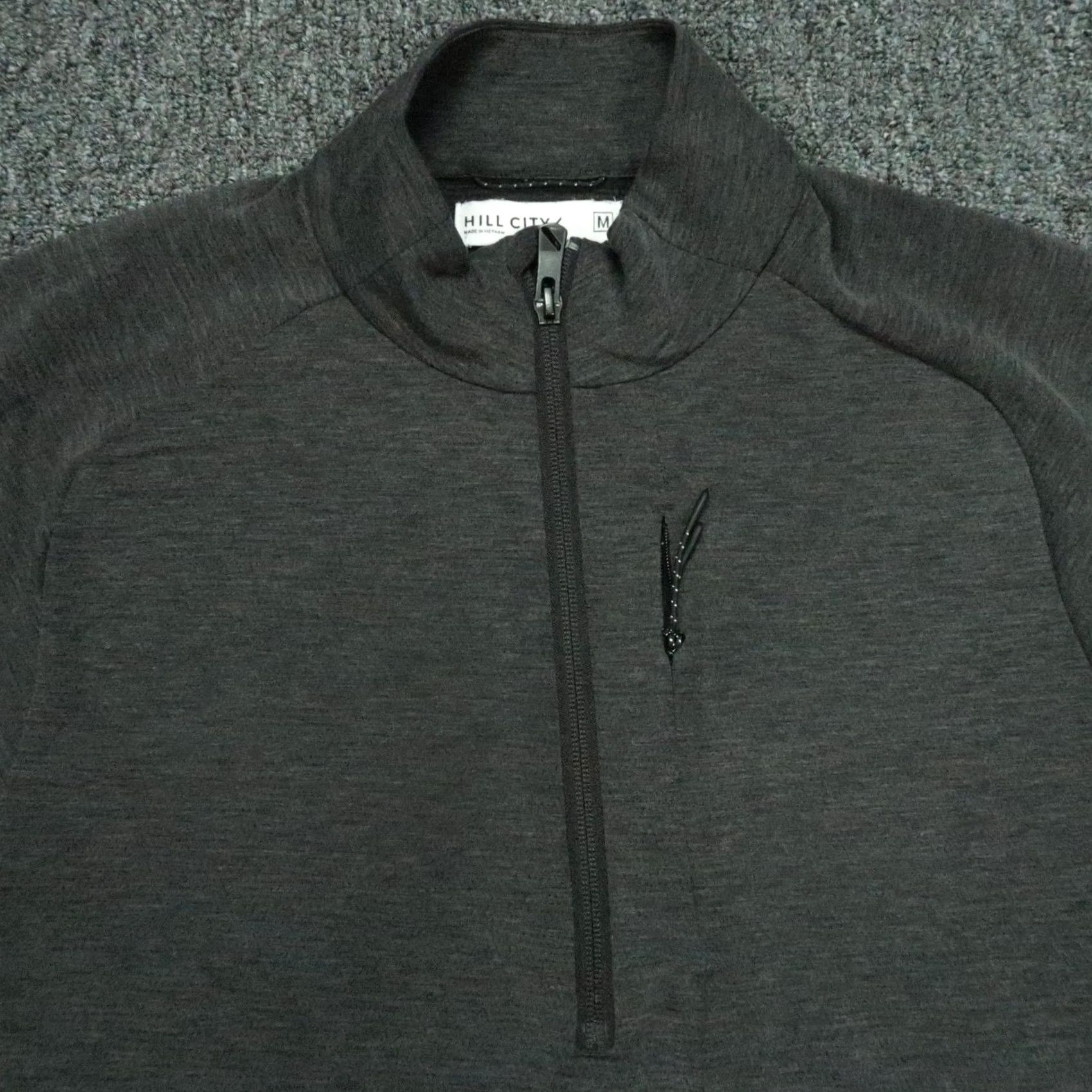 Vintage Hill City Pullover Men Medium Charcoal Gray Tech Performance Quarter Zip Stretch Shirt Size US M / EU 48-50 / 2 - 2 Thumbnail