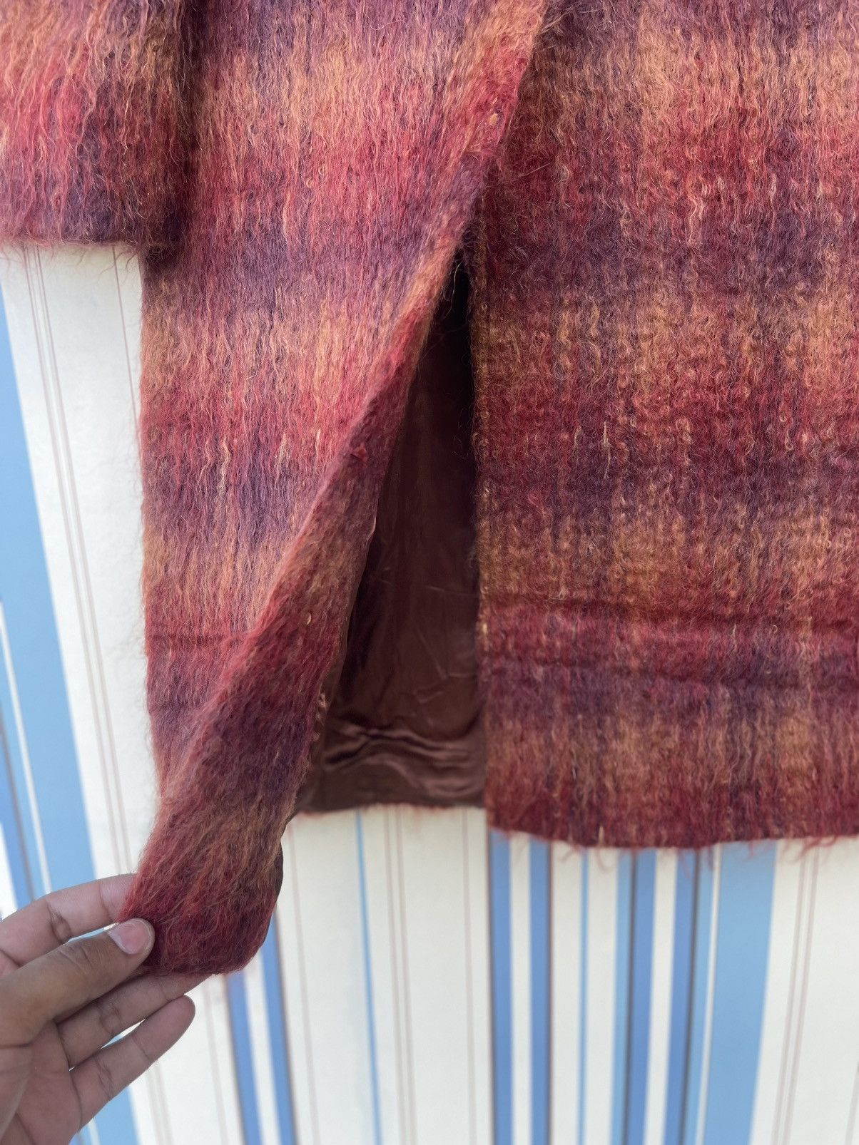Marella Marella Made in Italy Mohair Wool Plaid Coat Size S / US 4 / IT 40 - 15 Thumbnail