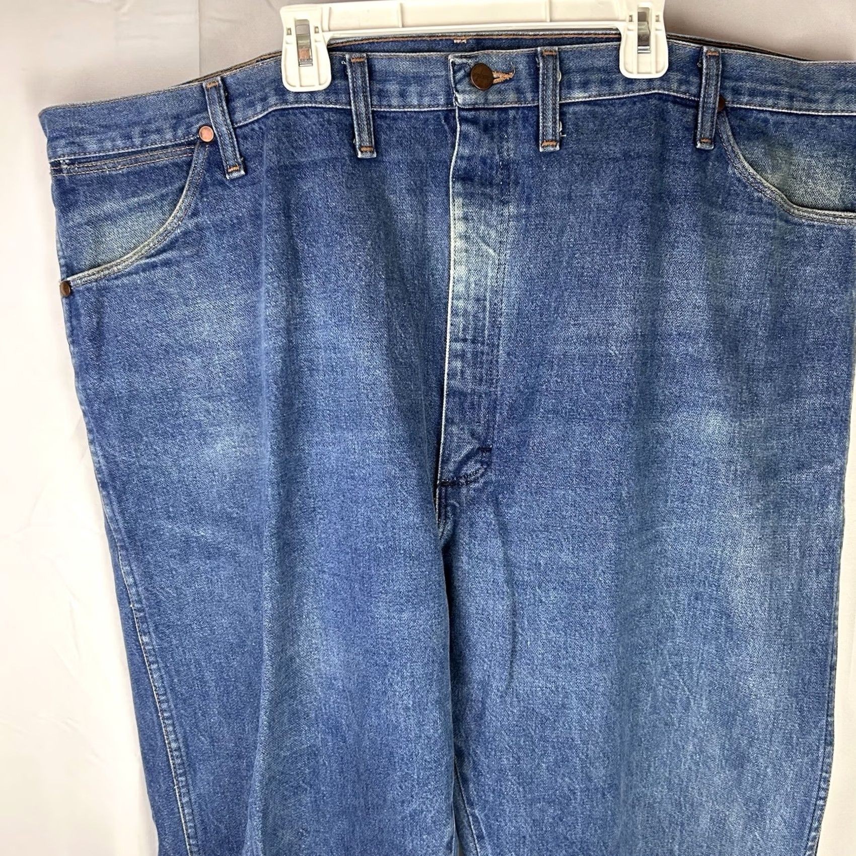 Wrangler VINTAGE Wrangler Jeans Mens 46x30 48x30 Big & Tall Made USA Blue 80s/90s Cotton Rockabilly Mens Size US 30 / EU 46 - 2 Thumbnail