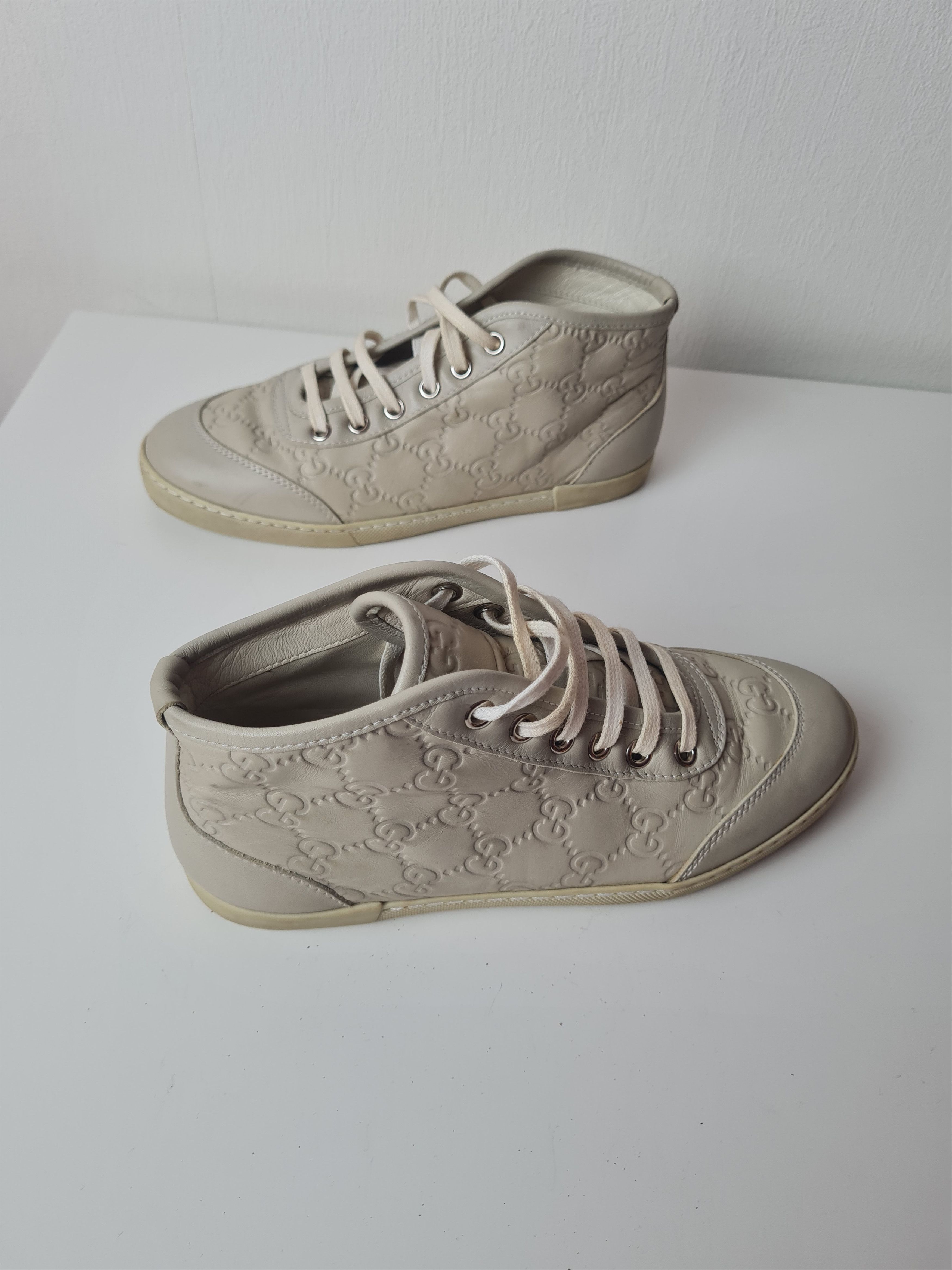 Gucci Vintage GUCCI Microguccissima High Top Sneakers Leather Size US 4 / IT 34 - 8 Thumbnail