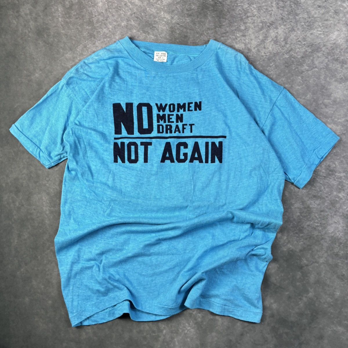Vintage 1970s Anti Draft Tee True Vintage Political Protest Activist Size US M / EU 48-50 / 2 - 3 Thumbnail