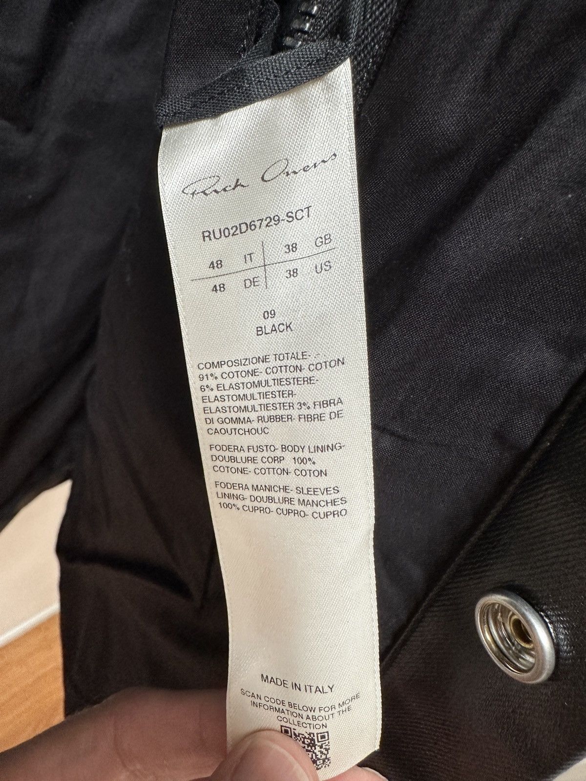 Rick Owens Black Porterville Coated Denim Shirt - 48 Size US M / EU 48-50 / 2 - 6 Thumbnail