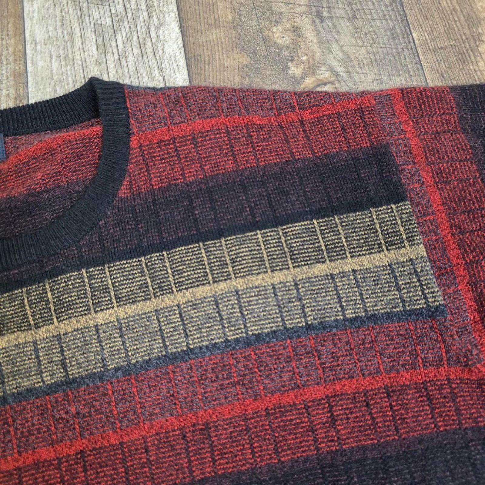 Dockers Vintage Striped Knit Sweater XXL Tall Earth Tone 90s Grandpa Size US XL / EU 56 / 4 - 4 Thumbnail