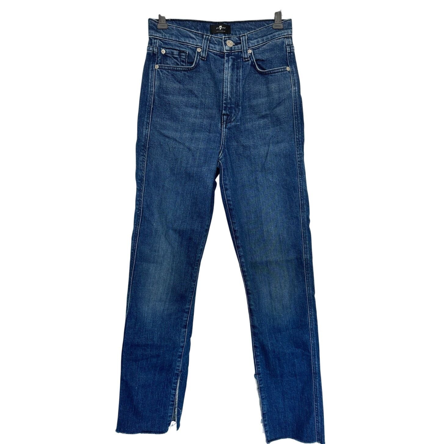 7 For All Mankind 7 For All Mankind High Waist Straight Jeans Side Slit Size 24" / US 00 / IT 34 - 1 Thumbnail
