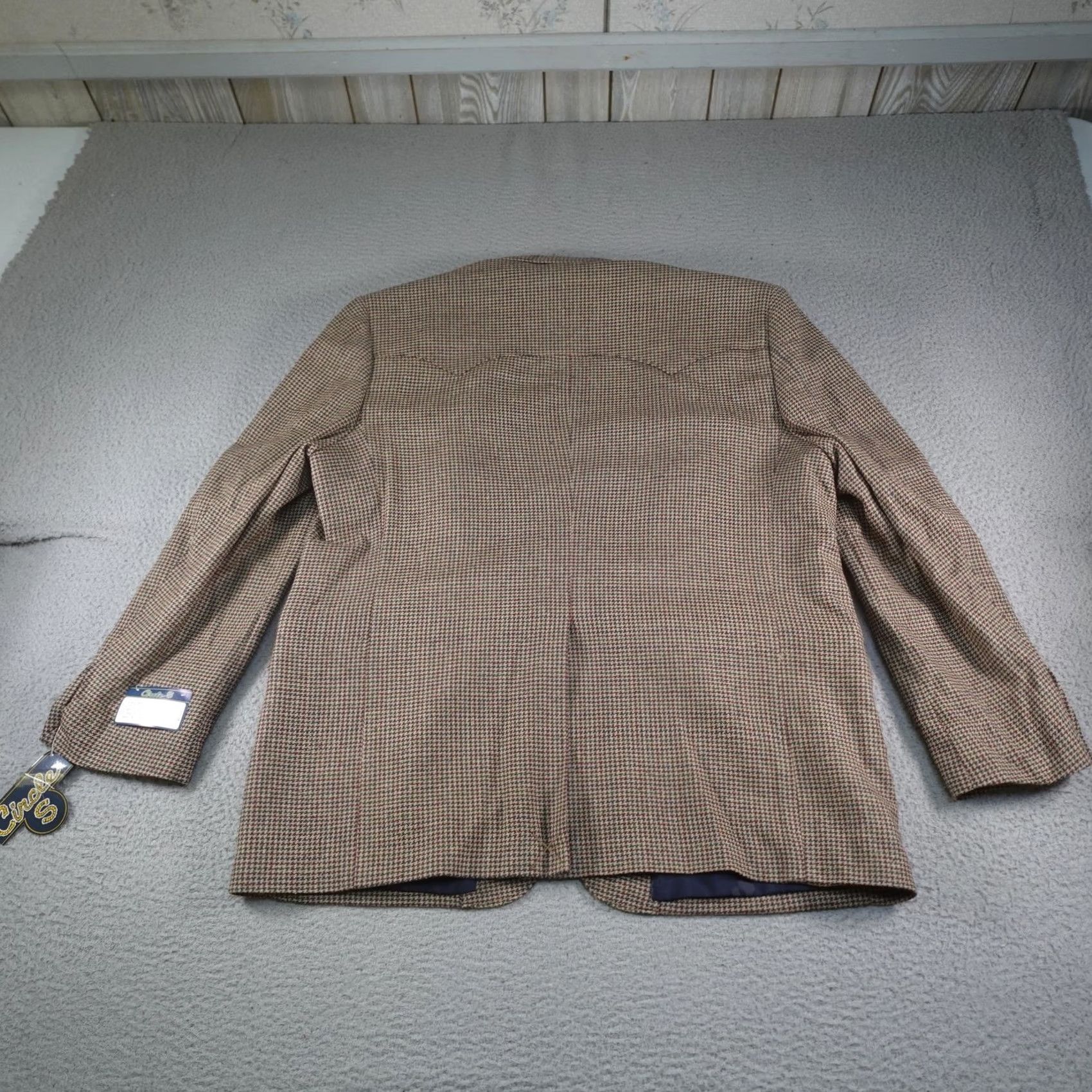 Vintage Circle S Blazer Mens 50R Brown Silk Tweed Western Rockabilly Cowboy Rodeo Ranch Jacket/Coat Blazer Shirt? Size 50R - 3 Thumbnail