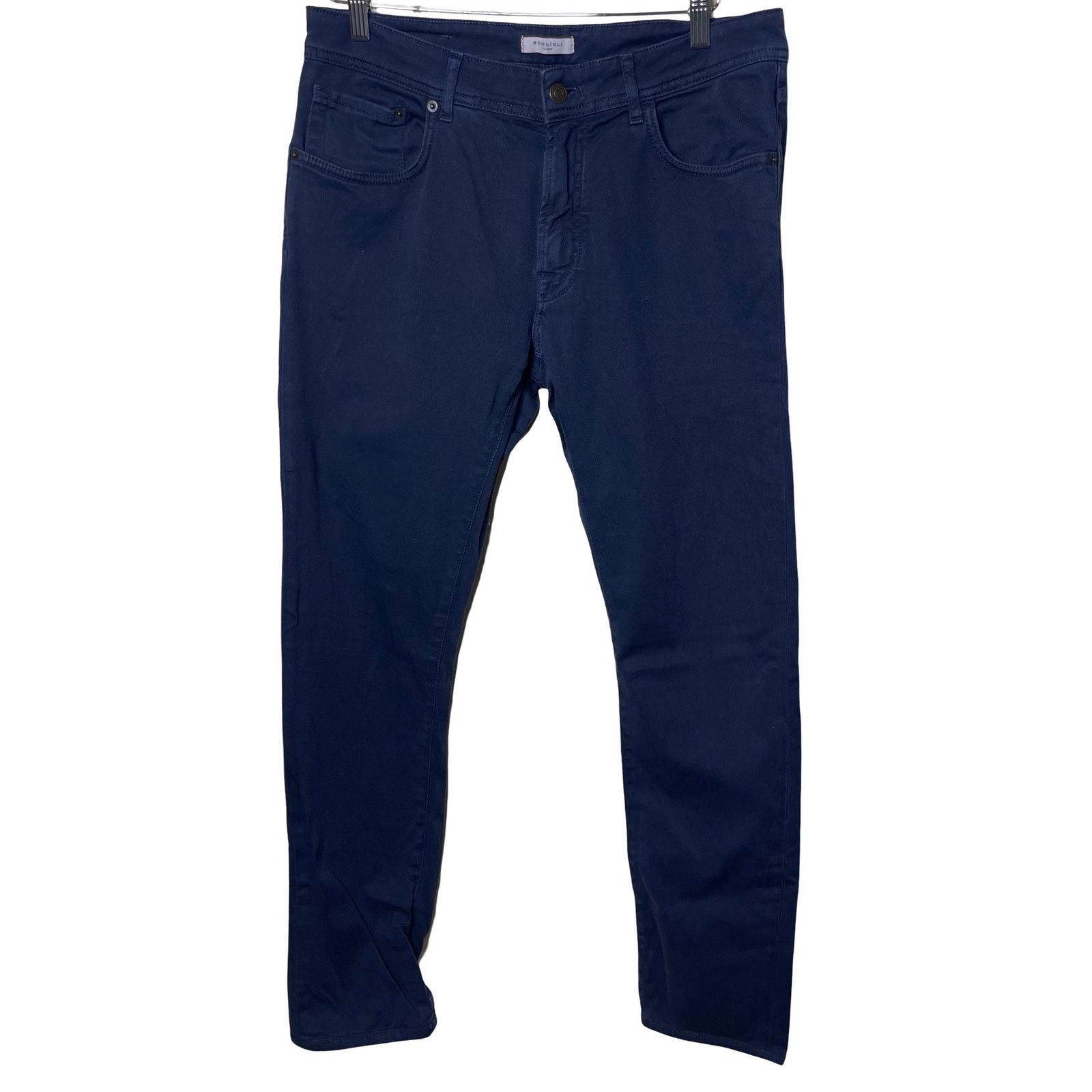 Boglioli Boglioli Men's Washed Blue Cotton 5-Pocket Pants 34x30 $460 Size US 34 / EU 50 - 1 Thumbnail