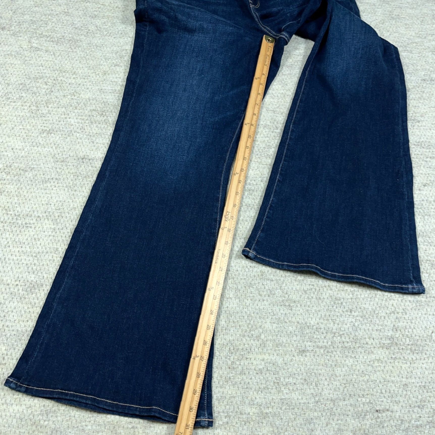 American Eagle Outfitters American Eagle Jeans Women 108 Super High Hi Rise Flare Dark Wash Faded Stretch Size 40" / US 18 - 7 Thumbnail