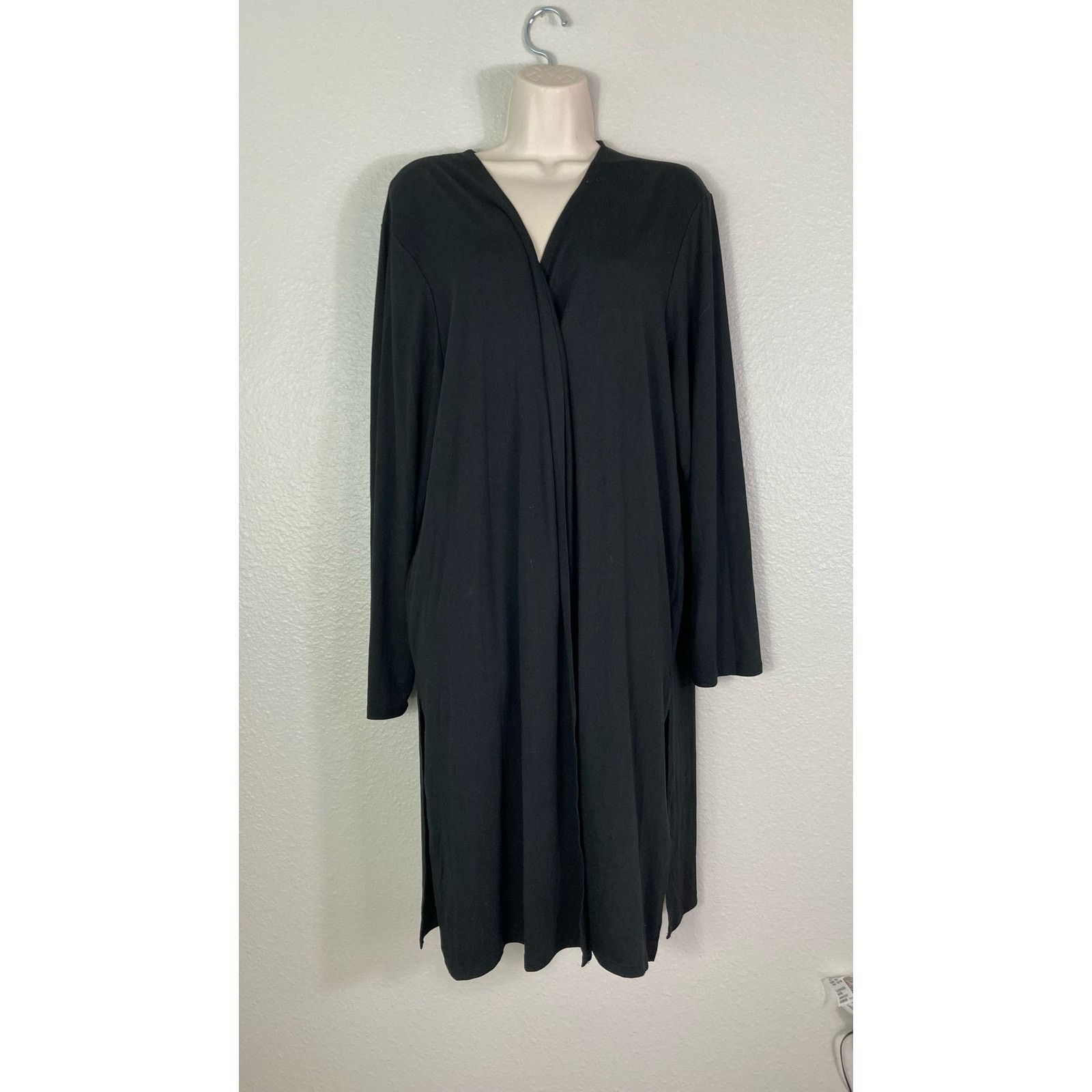 Other Love University Women's 3XL Black Drape Front Cardigan Size 3XL / US 20-22 - 4 Thumbnail