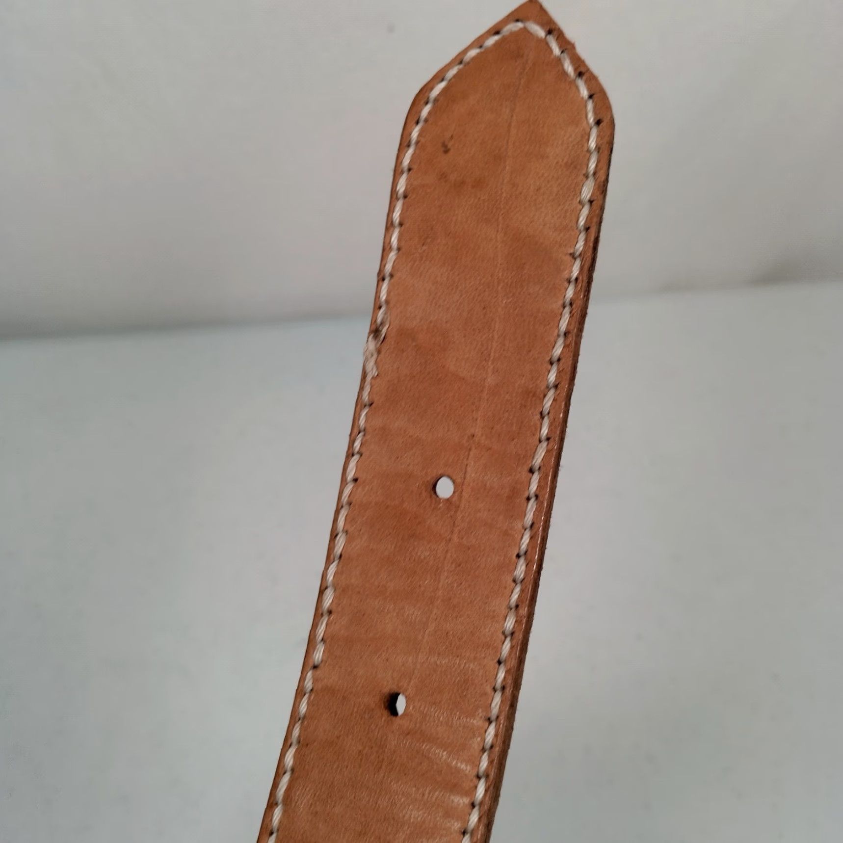 Vintage VINTAGE Leather Belt Women's Adjustable 1 3/8" Brown Embroidered Boho Tribal 30" Size 26-30in Size ONE SIZE - 7 Thumbnail