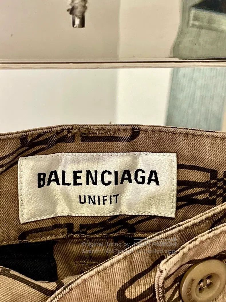 Balenciaga Balenciaga size XS Interwoven Letter Print Casual Brown Kh Size US 27 - 3 Thumbnail