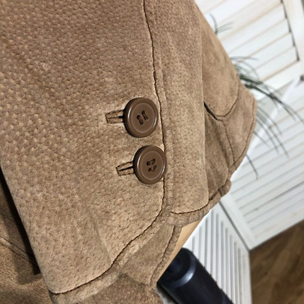 Vintage Y2K Blazer Coat Genuine Suede Leather Lined Camel Brown M Size L / US 10 / IT 46 - 10 Thumbnail