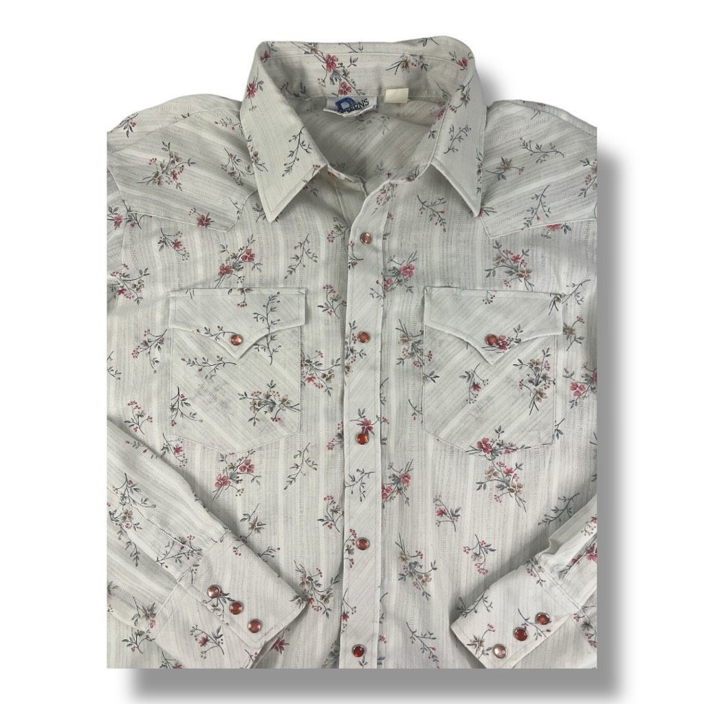 Other Vintage Westerners Lightweight Snap Button Floral Western To Size XL / US 12-14 / IT 48-50 - 2 Thumbnail