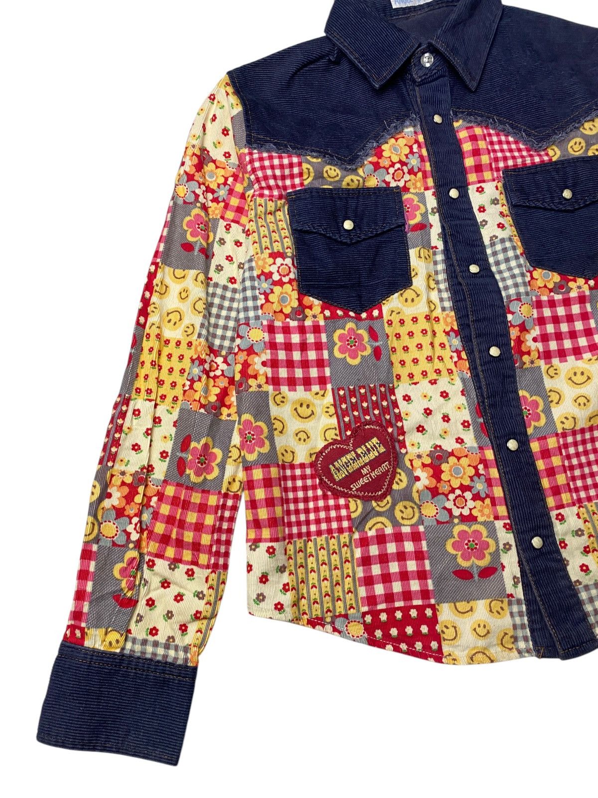 Angel Blue 2000's Angel Blue Patchwork Corduroy Shirts Size US M / EU 48-50 / 2 - 3 Thumbnail