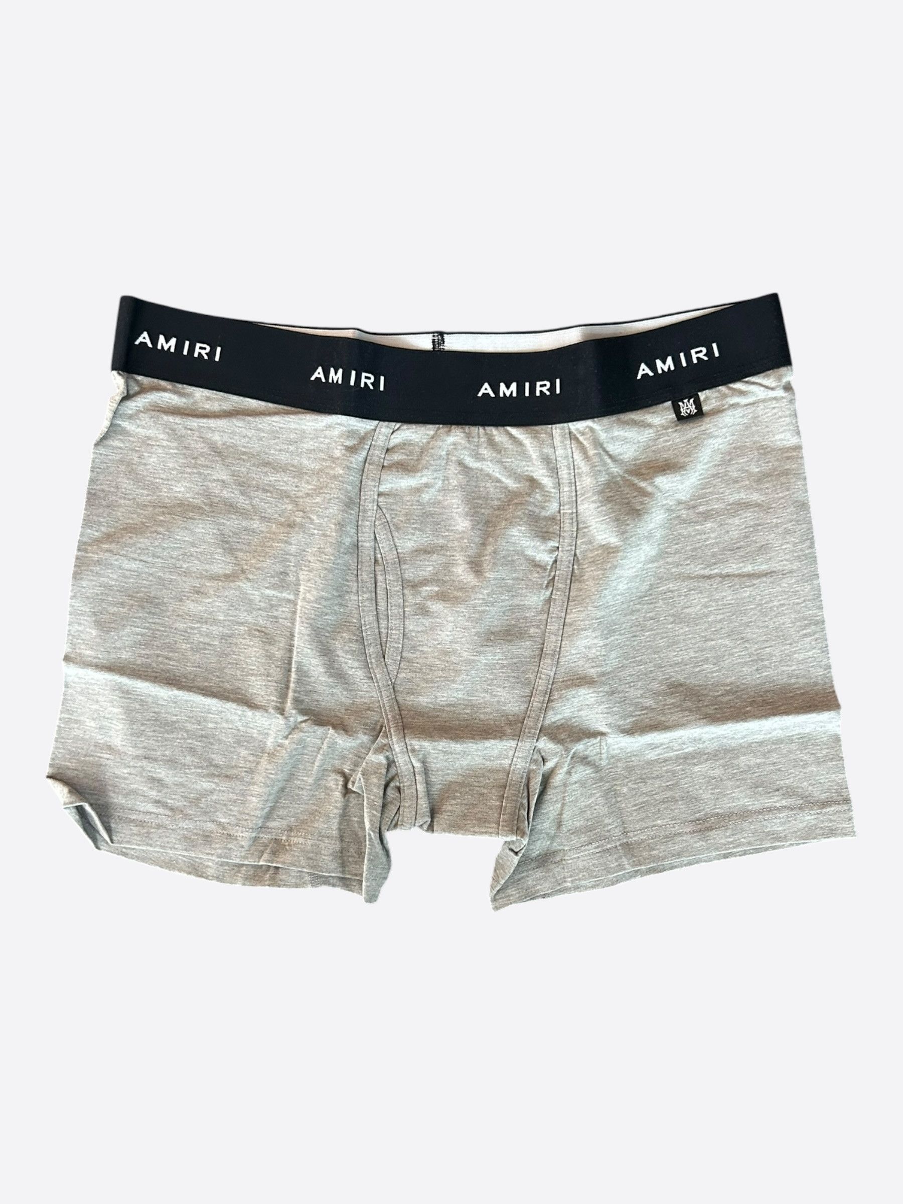Amiri Amiri Grey & White Repeat Logo Boxershorts Size 38 - 1 Thumbnail