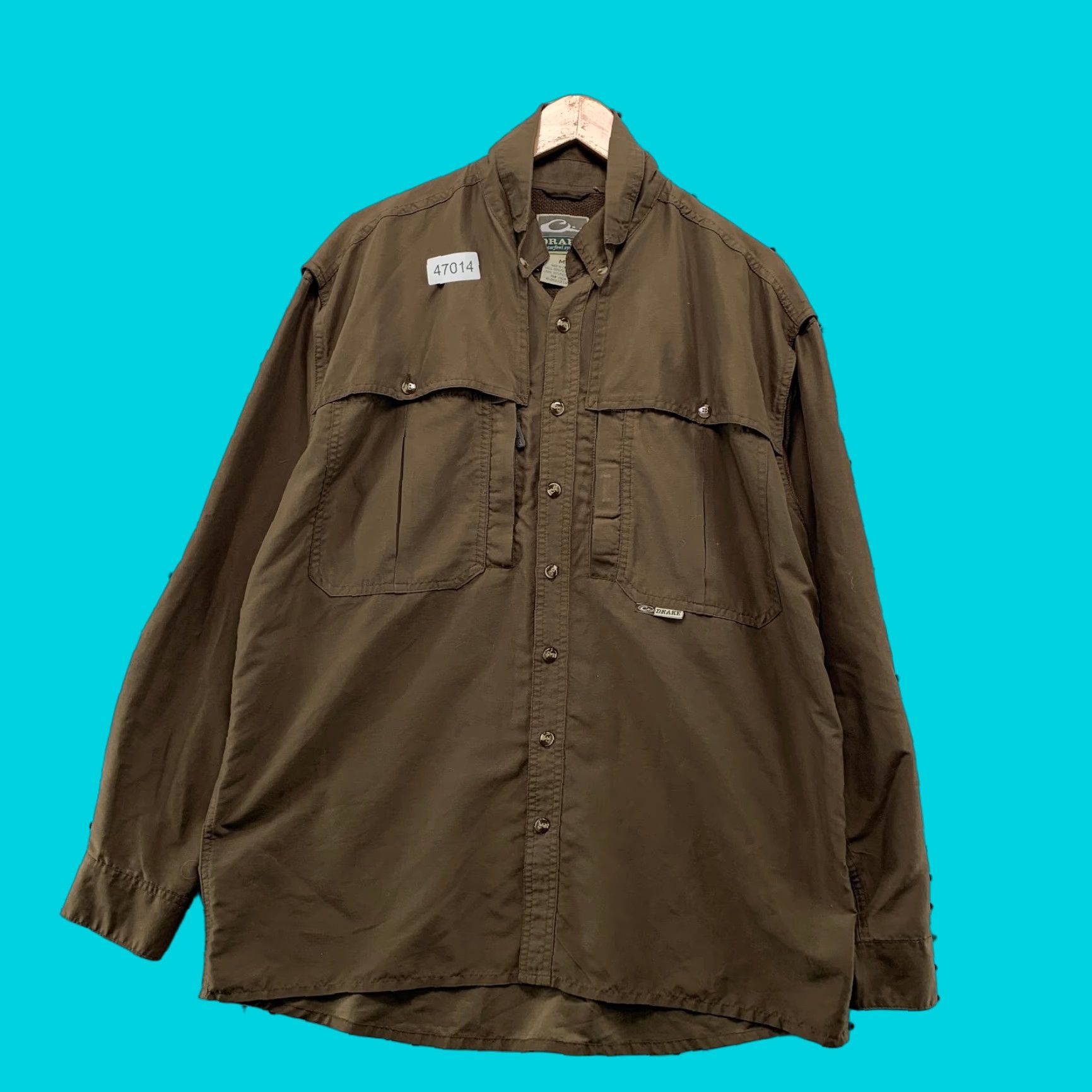 Vintage Drake Button Waterfowl Systems Shirt Mens Medium Brown Vented Lightweight Size US M / EU 48-50 / 2 - 1 Thumbnail