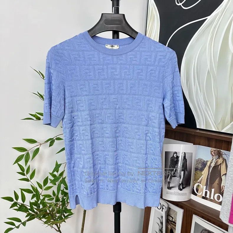 Fendi Fendi Double F logo print knitted short sleeve Size XS / US 0-2 / IT 36-38 - 1 Thumbnail