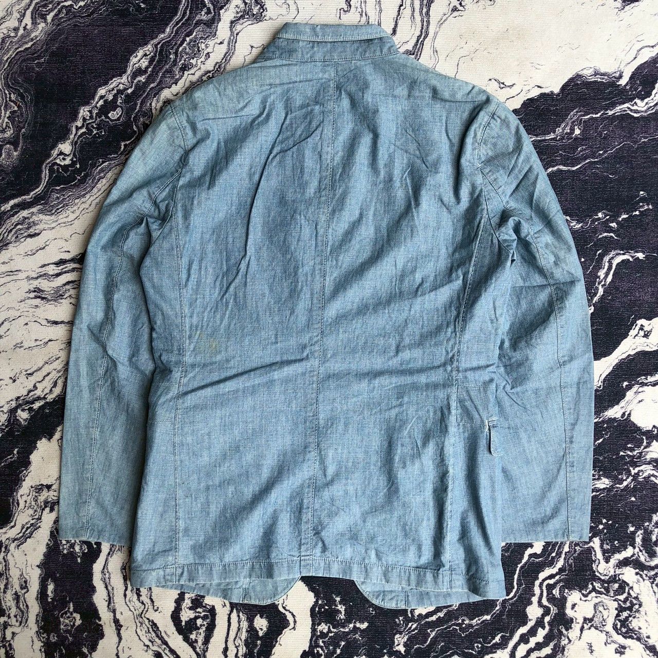 Lemaire × Uniqlo Uniqlo and Lemaire Chambray Collarless Jacket Size US M / EU 48-50 / 2 - 4 Thumbnail