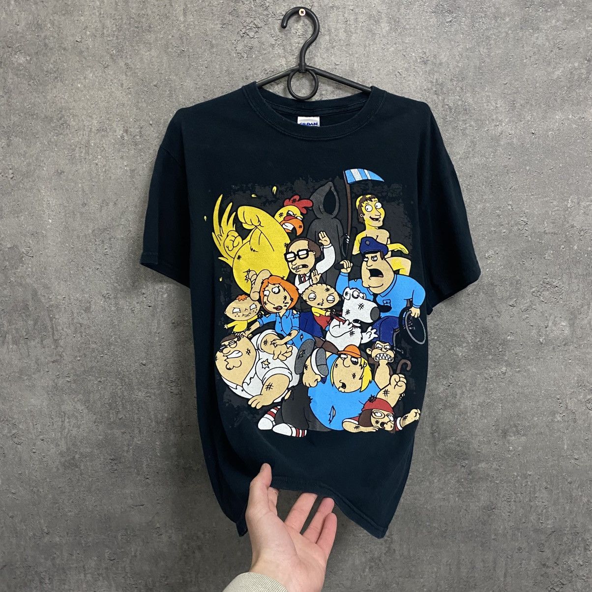 Gildan Family Guy Characters T-Shirt Big Logo Black Merch Size US M / EU 48-50 / 2 - 2 Thumbnail