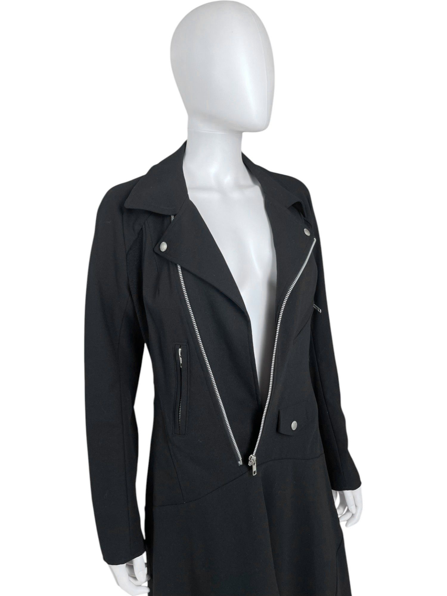 A/W 2013 Biker Black Wool Long Jacket