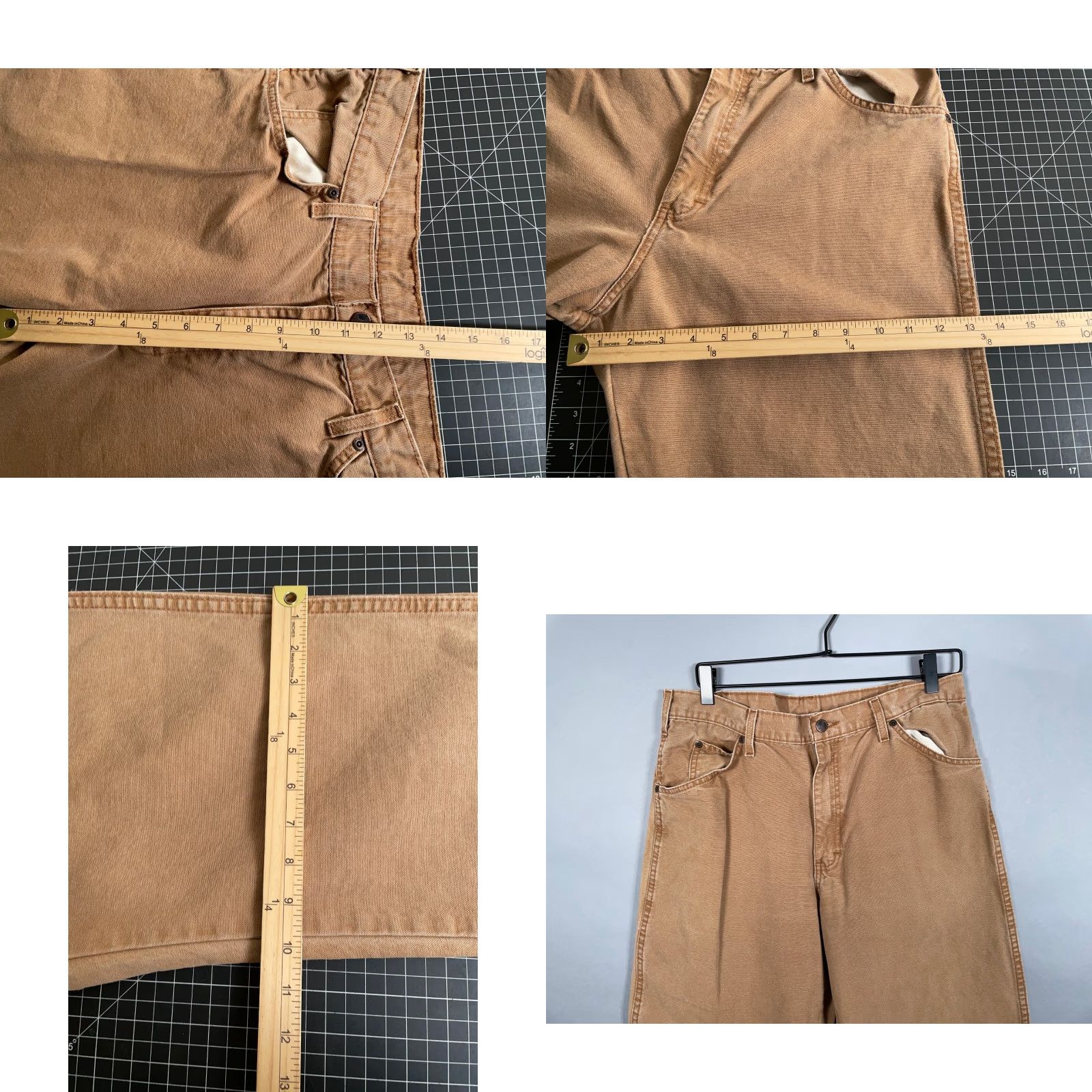 Dickies Dickies Cotton Canvas Utility Pants Men's 34 x 32 Brown Relaxed Fit Vol. 90s Grunge Hipster Outdoor Belt Loops Front Zip Pockets Workwear Casual Size US 34 / EU 50 - 8 Thumbnail