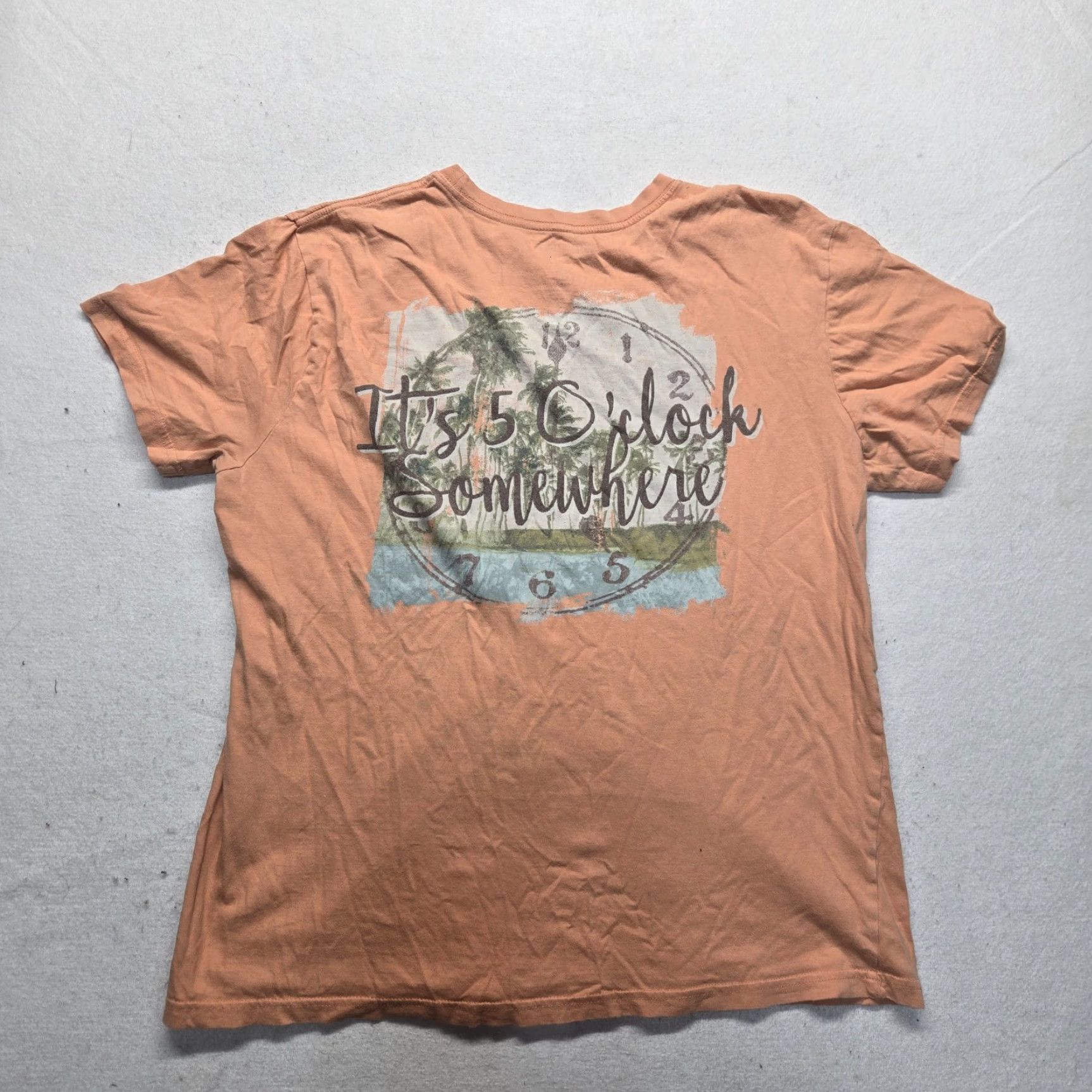 Vintage Margaritaville Shirt Adult L Large Orange Short Sleeve T-Shirt 5 O'Clock Somewhere Size US L / EU 52-54 / 3 - 7 Thumbnail