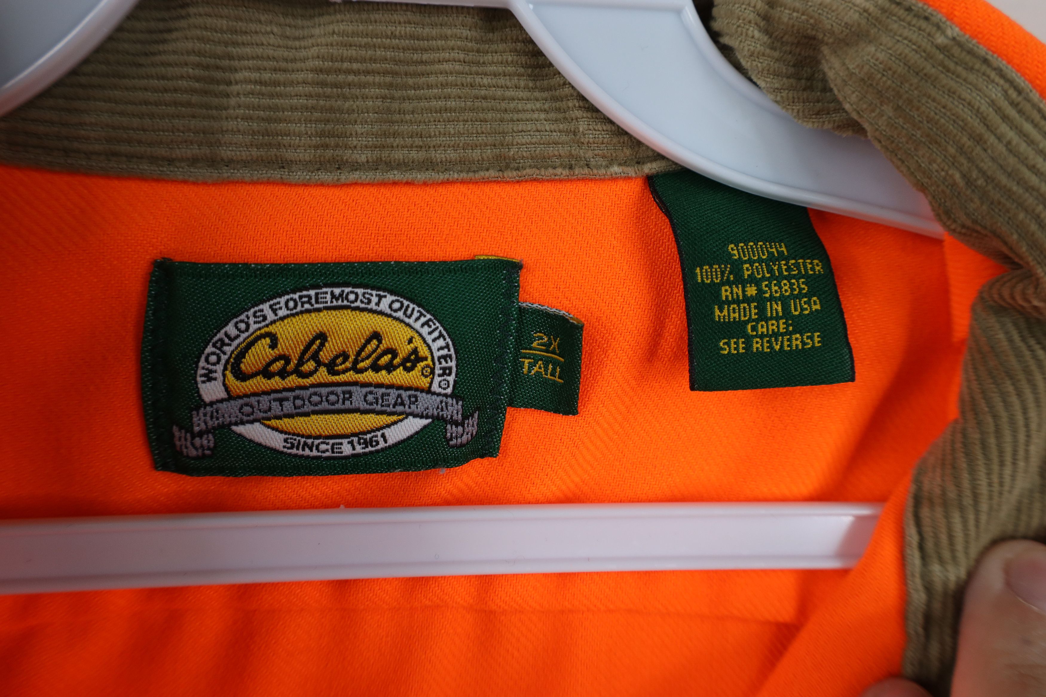 Cabelas Vintage 90s Cabelas Collared Button Shirt Blaze Orange USA Size US XXL / EU 58 / 5 - 11 Thumbnail