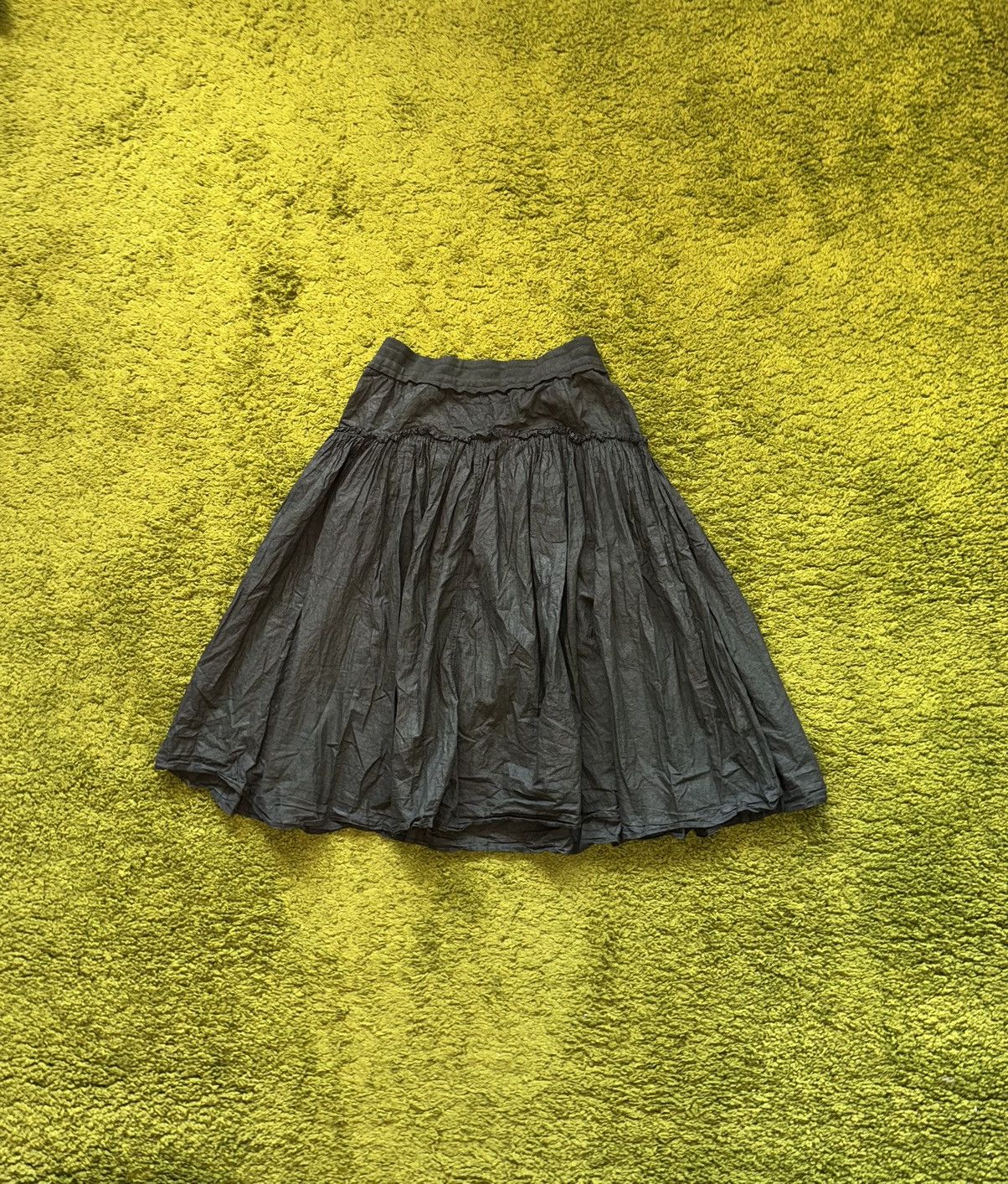 Designer × Rundholz Rundholz DIP avant garde dark green waxed midi skirt Size 28" / US 6 / IT 42 - 2 Thumbnail