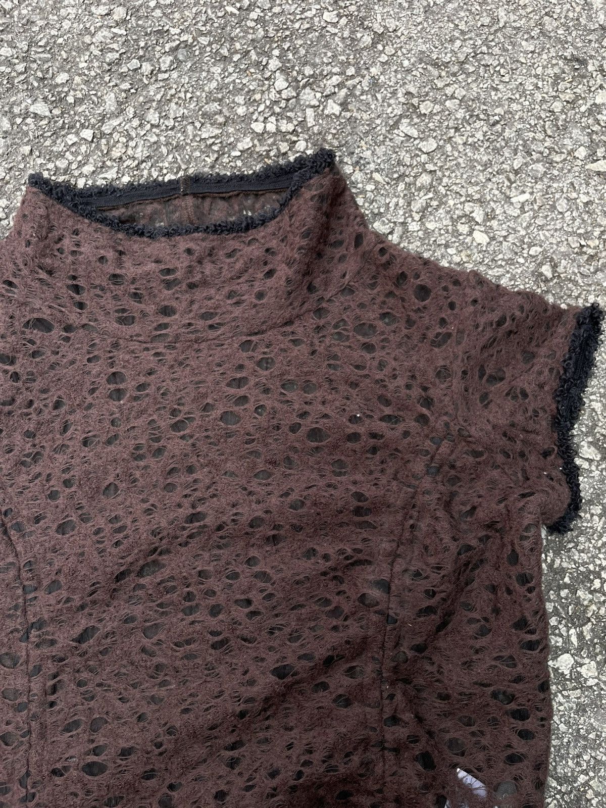 If Six Was Nine Japanese Brand | Distressed Crop Top Size XS / US 0-2 / IT 36-38 - 2 Thumbnail