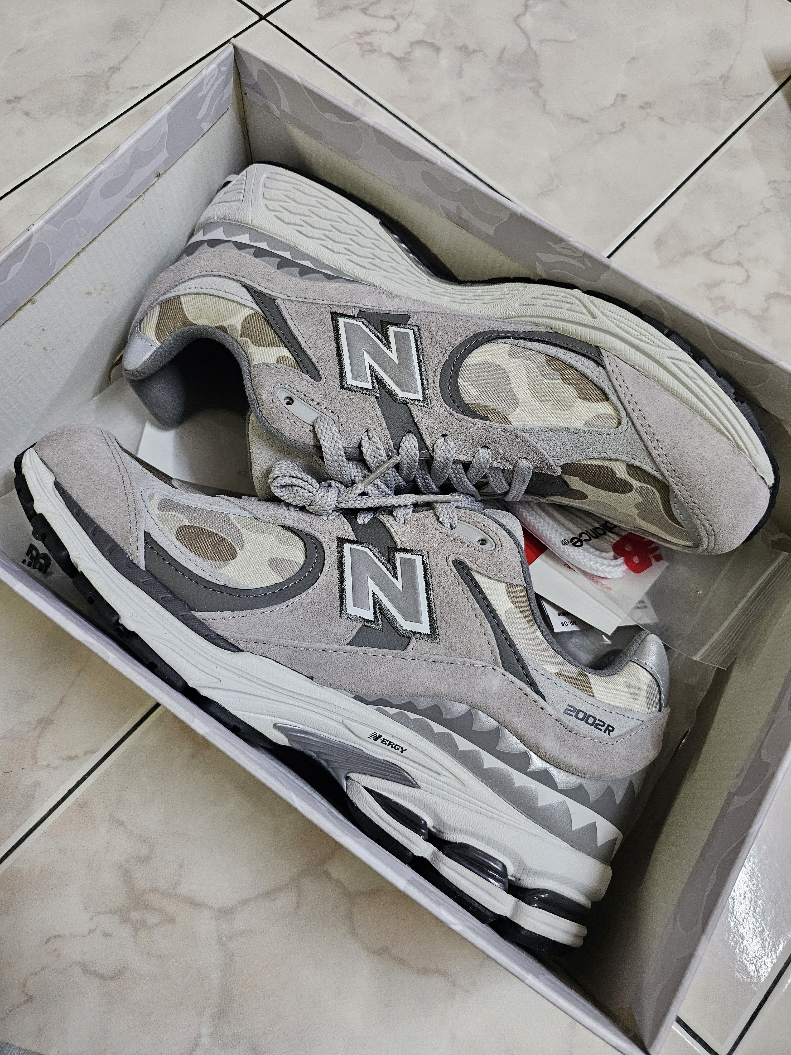 New Balance Bape X new balance 2002r grey camo Size US 11 / EU 44 - 2 Thumbnail