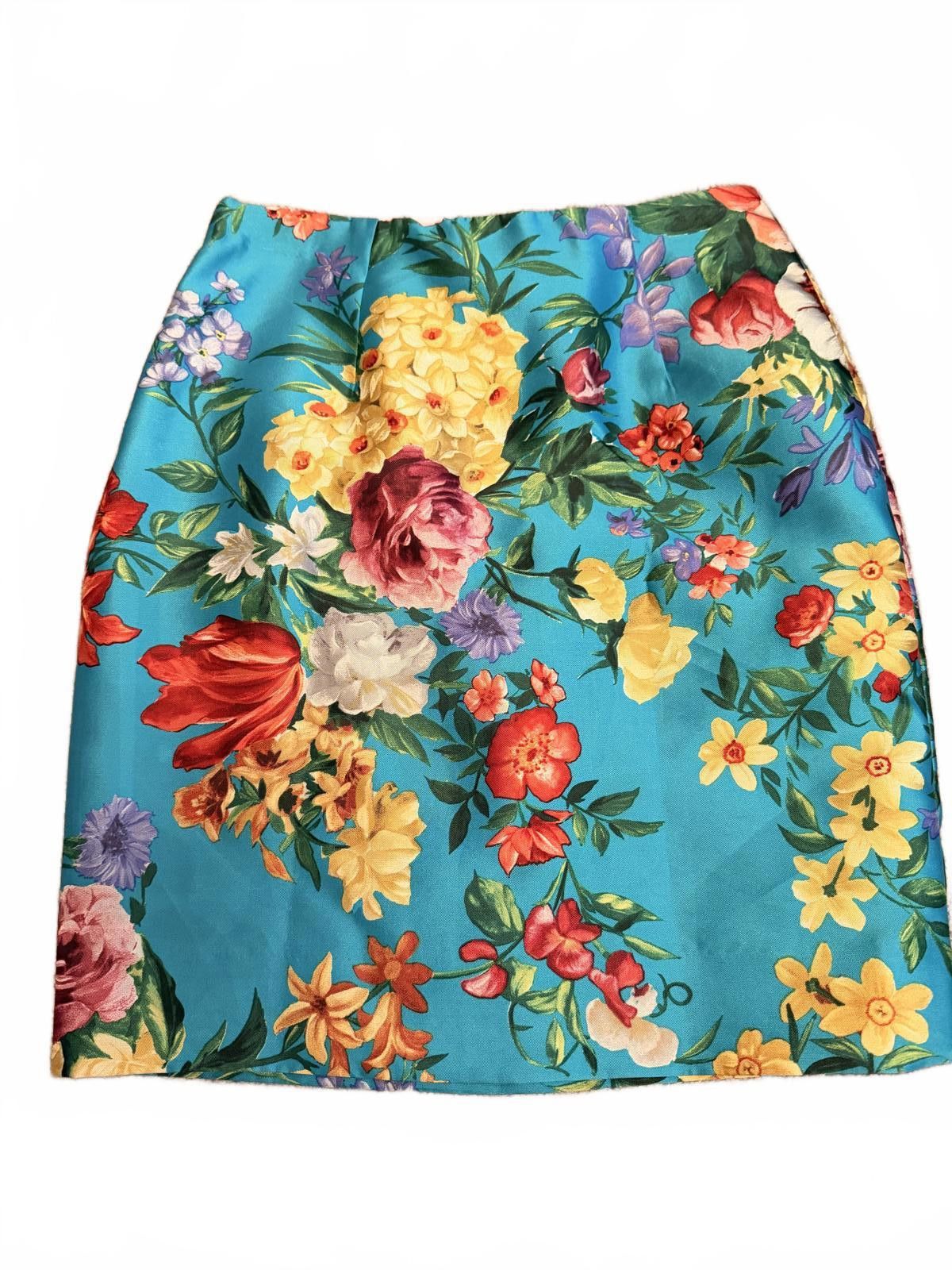 Dolce & Gabbana Dolce & Gabbana Vintage Silk Floral Print Skirt SZ 38 (0) Size 25" / US 0 / IT 36 - 2 Thumbnail