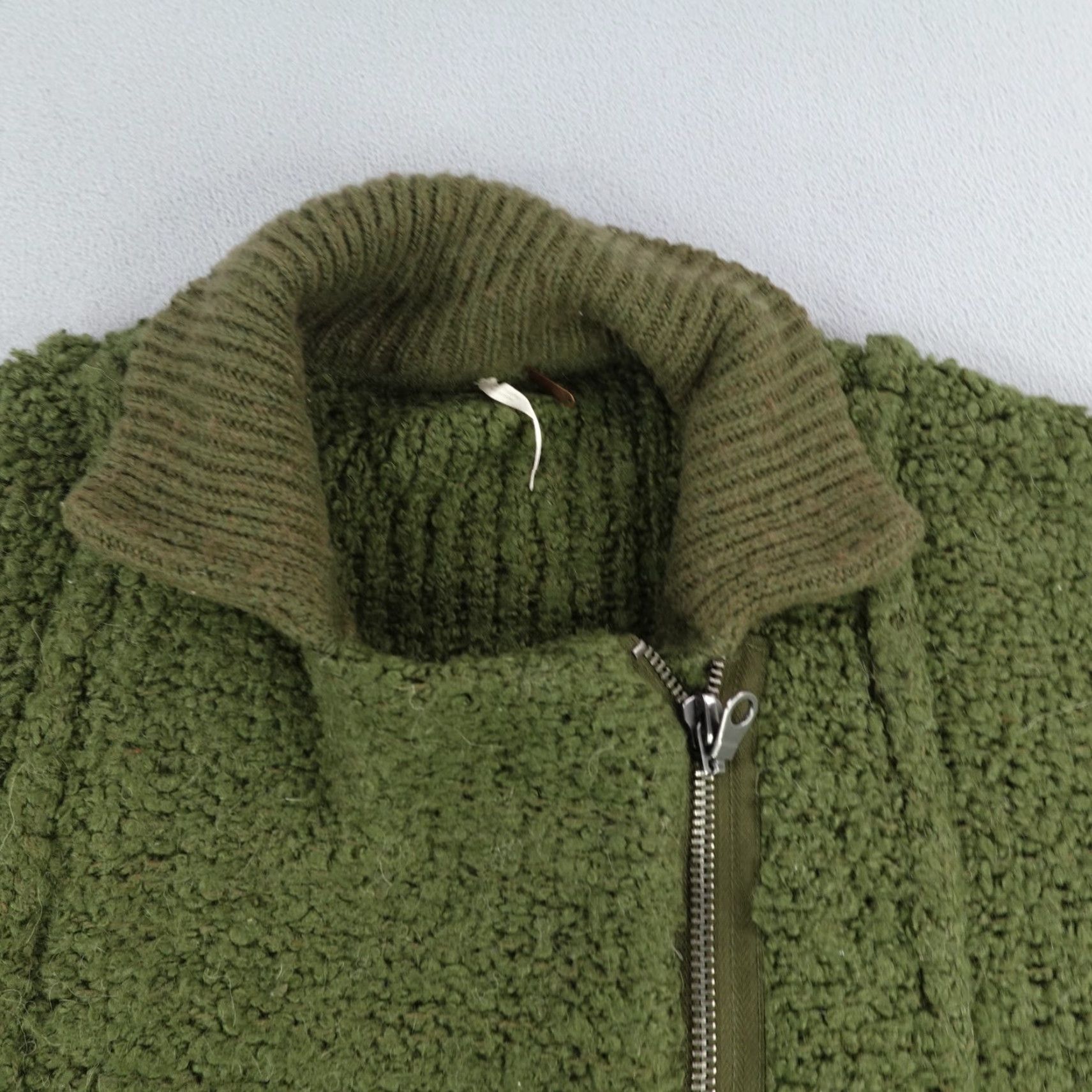 Free People VINTAGE Free People Sweater Womens Small Green Wool Blend Asymmetrical Full Zip Up Soft Size S / US 4 / IT 40 - 2 Thumbnail