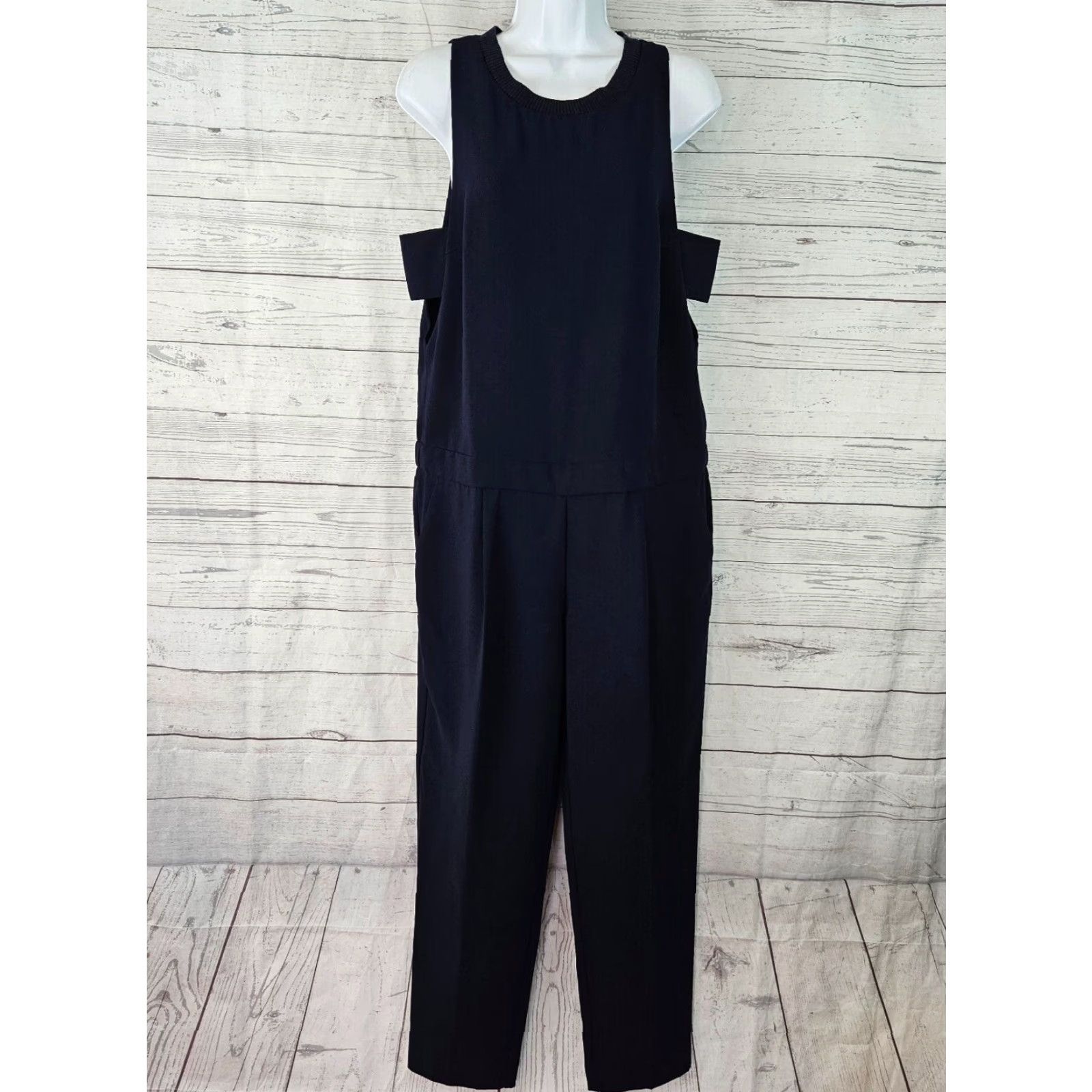 Trina Turk Trina Turk Jumpsuit Womens Size 10 Solid Blue Sleeveless Cutouts One-Piece Fashion Size 32" / US 10 / IT 46 - 2 Thumbnail