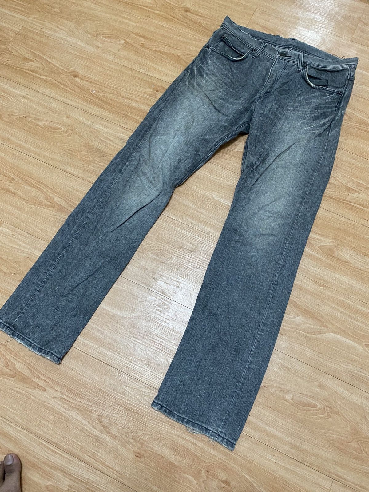Lee × Vintage Vintage lee rider black faded distressed denim Size US 33 - 4 Thumbnail