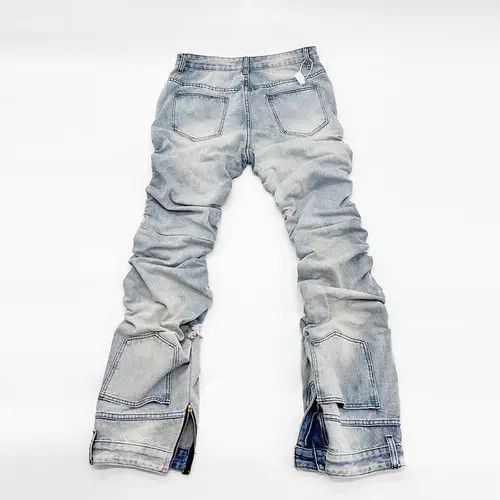 Jean Street Hip Hop Aged Washed Extra Long Distressed Jeans Size US 30 / EU 46 - 3 Thumbnail