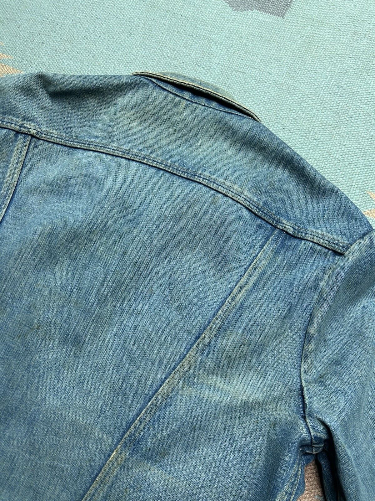 Vintage Vtg 70 wrangler no fault denim jacket farm faded workwear 42 Size US L / EU 52-54 / 3 - 16 Thumbnail