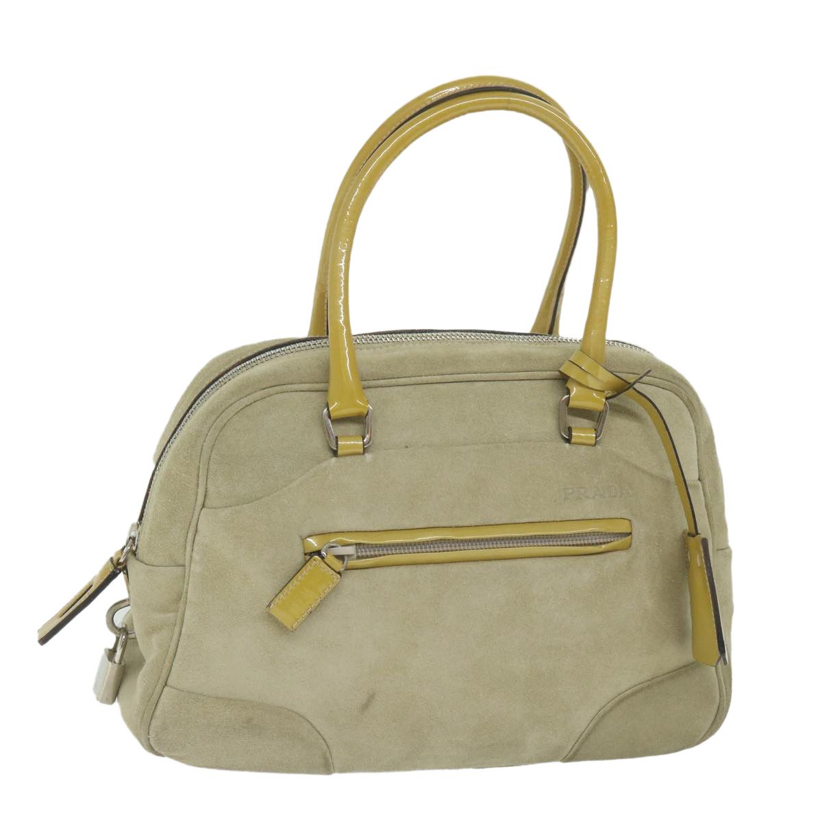 image of Prada Hand Bag Suede Beige Auth Ar11148B, Women's