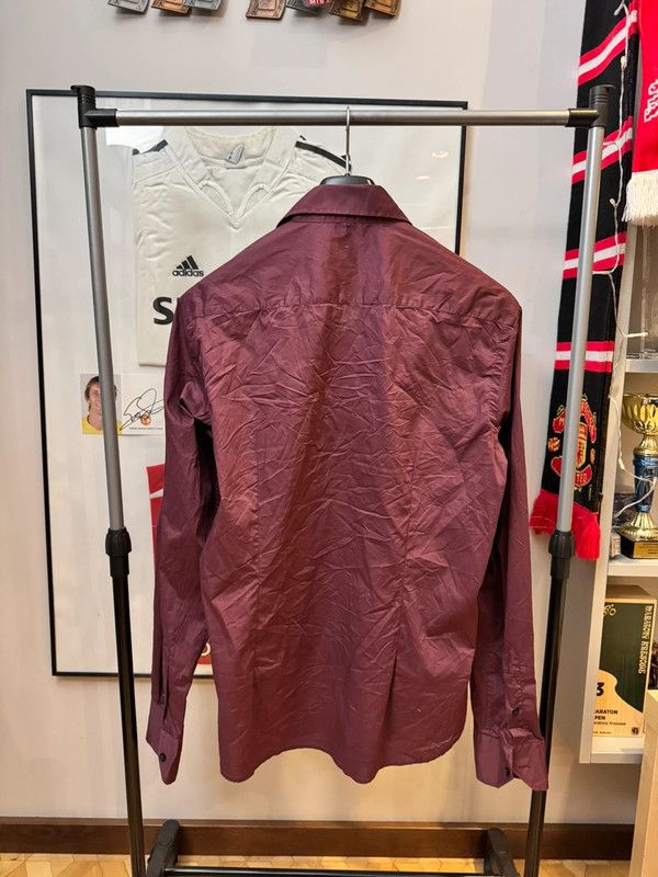 Valentino × Vintage Valentino Garavani Burgundy Slim Fit Shirt XL 43/17 Size US XL / EU 56 / 4 - 2 Thumbnail