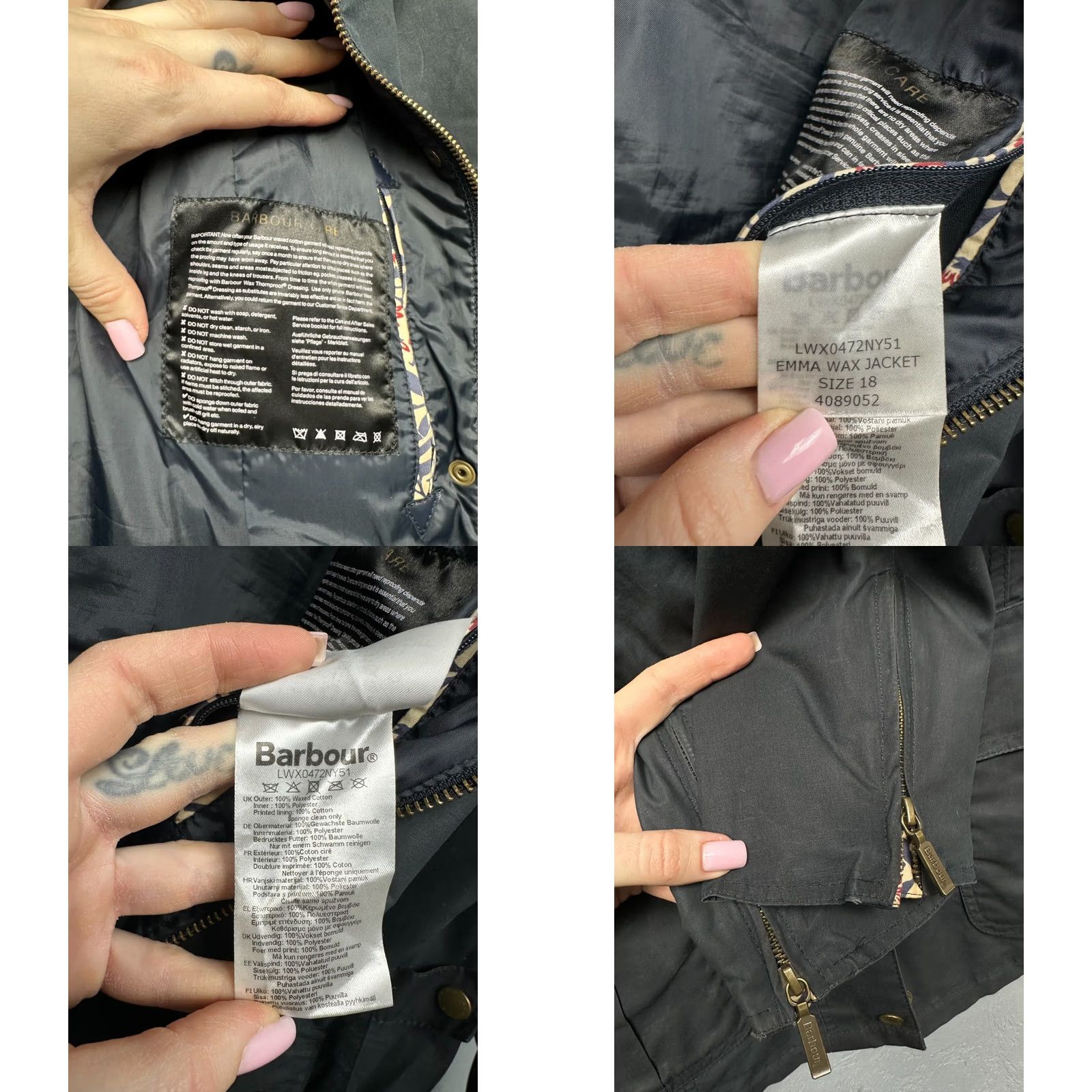 Barbour Barbour Jacket Womens Emma Wax Waxed Morris & Co Size UK 18 XL Multicolor Waxed Jacket Womens XL Barbour Size XL / US 12-14 / IT 48-50 - 8 Thumbnail