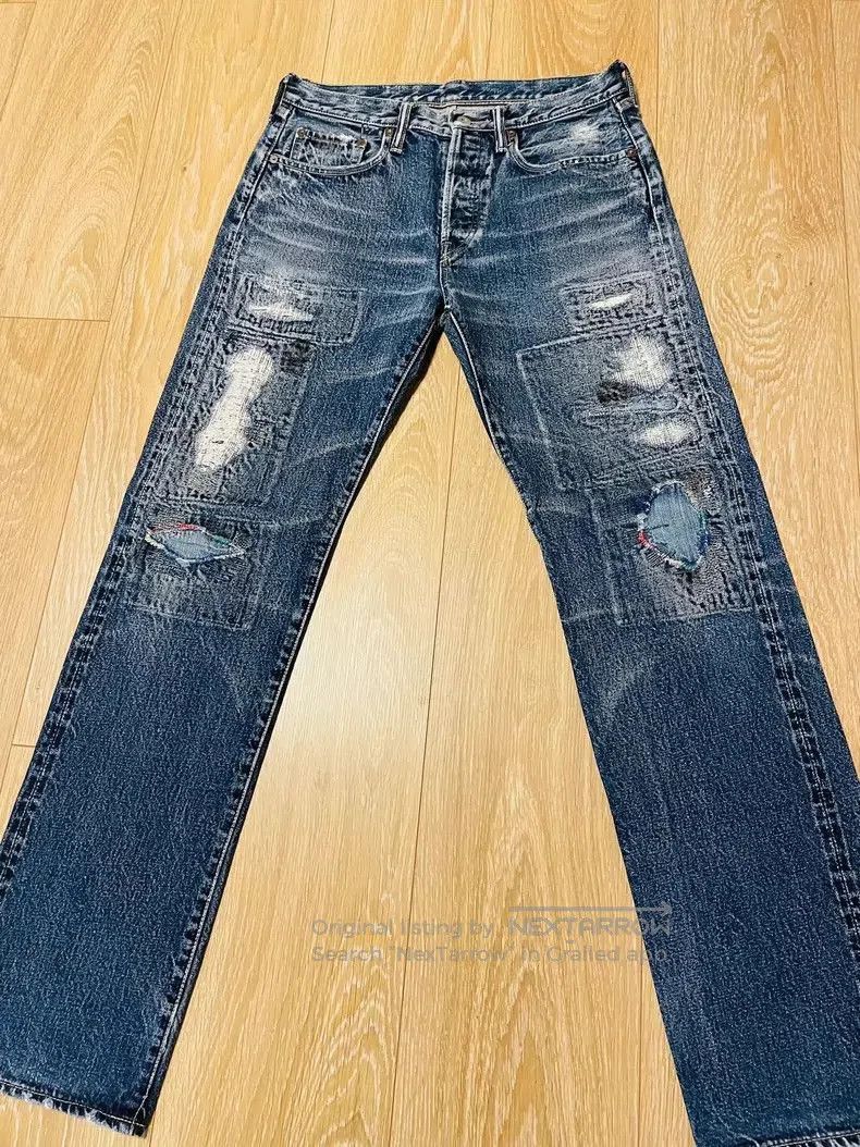 Kapital Kapital Distressed Patch Boro Jeans. Size US 32 / EU 48 - 1 Thumbnail