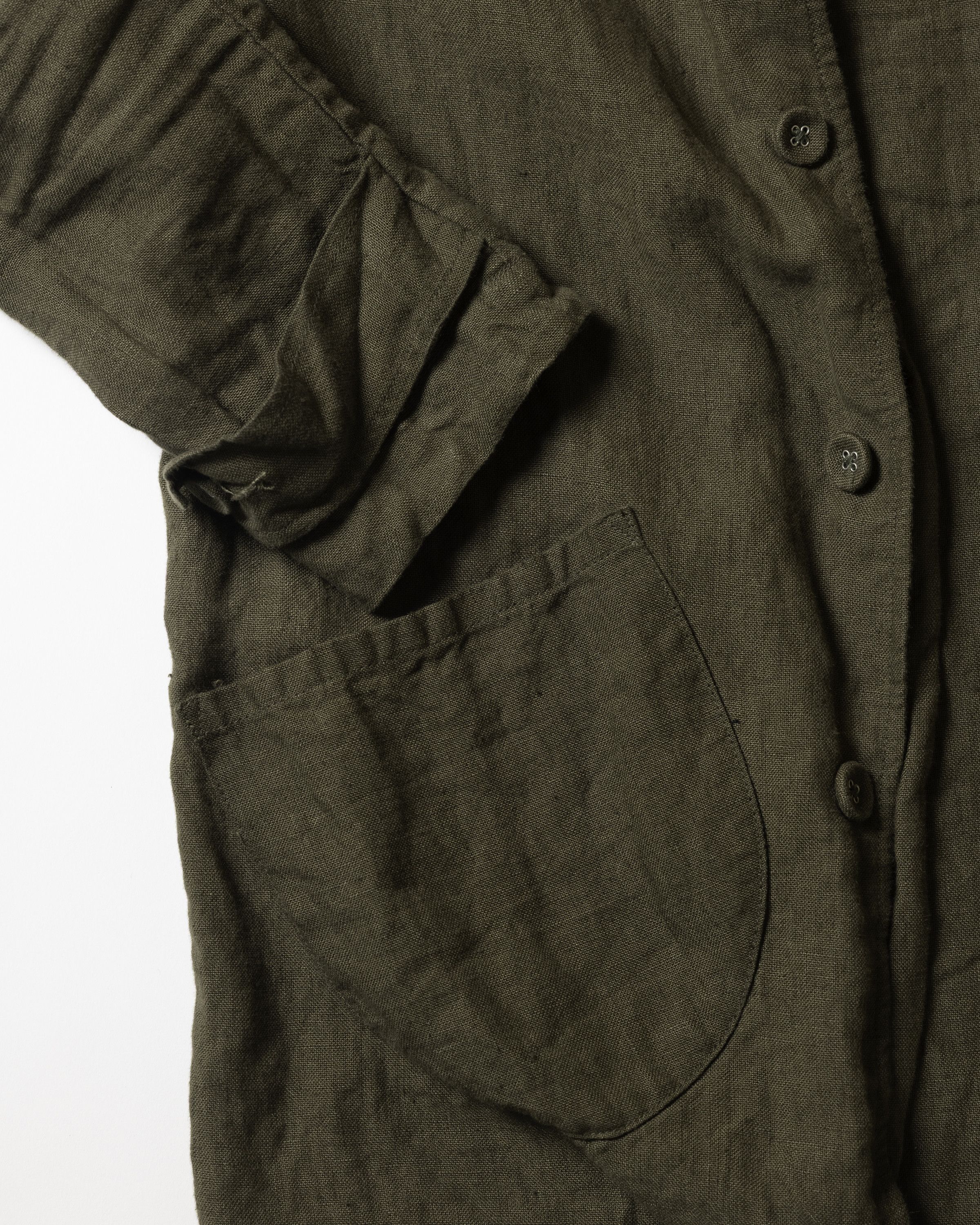 Evan Kinori Covered Placket Coat Linen Size US XS / EU 42 / 0 - 4 Thumbnail