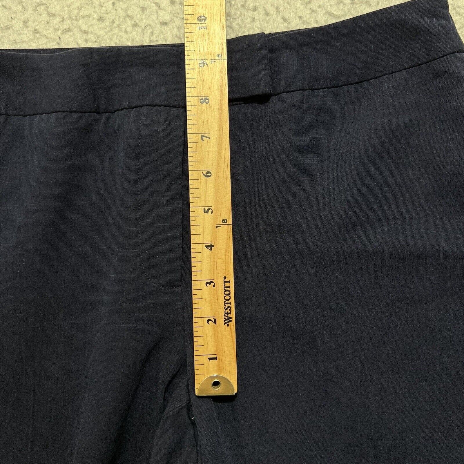 Jones New York Jones Wear 10P Flat Front Linen Blend Navy Blue Chino Pants Size 32" / US 10 / IT 46 - 10 Thumbnail