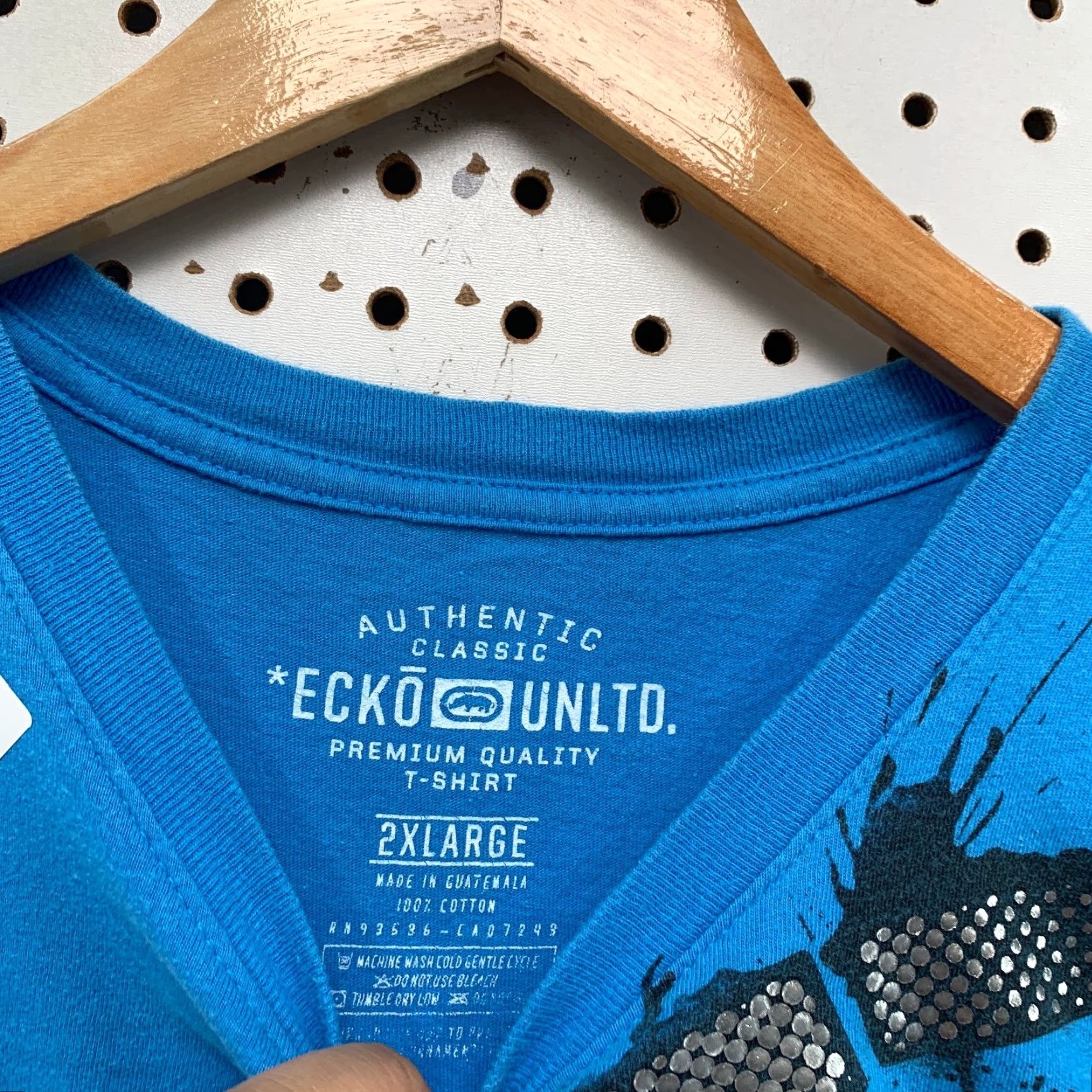 Ecko Unltd. VINTAGE Ecko Unltd T-Shirt Mens 2XL Blue Hip Hop Rhino Grafitti Graphic Print Short Sleeve Crew Neck Shirt Mens Hip Hop 2000s Size US XXL / EU 58 / 5 - 3 Thumbnail