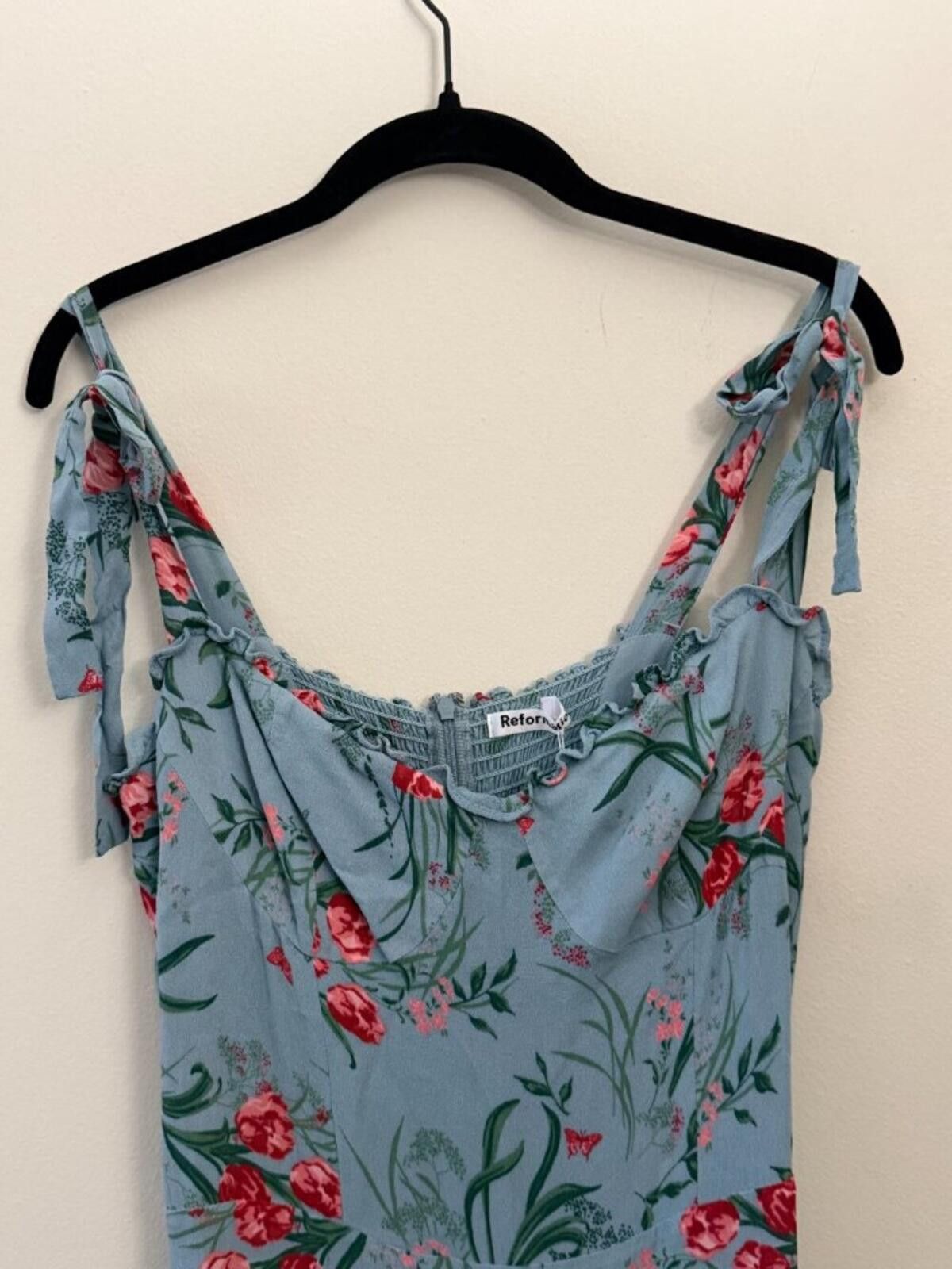 Reformation BNWT REFORMATION NIKITA BLUE FLORAL SUMMER DRESS 12 Size XL / US 12-14 / IT 48-50 - 2 Thumbnail