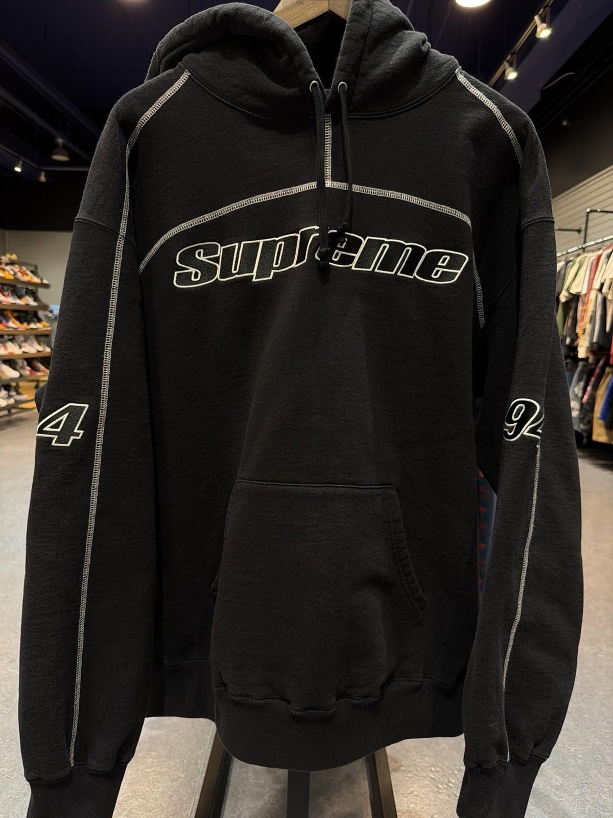Supreme Supreme “Overlock” Hooded Sweatshirt Black Men’s X-Large New Size US XL / EU 56 / 4 - 3 Thumbnail