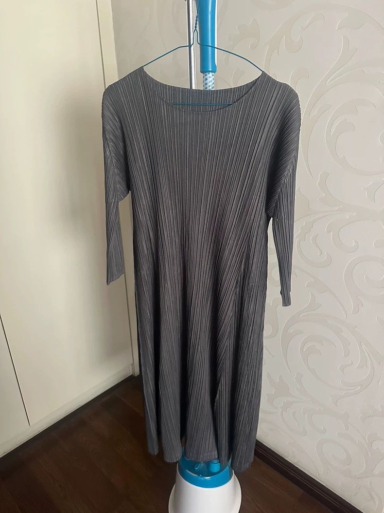 Issey Miyake Issey Miyake size:3 Dark grey pleated long-sleeved shirt Size M / US 6-8 / IT 42-44 - 1 Thumbnail